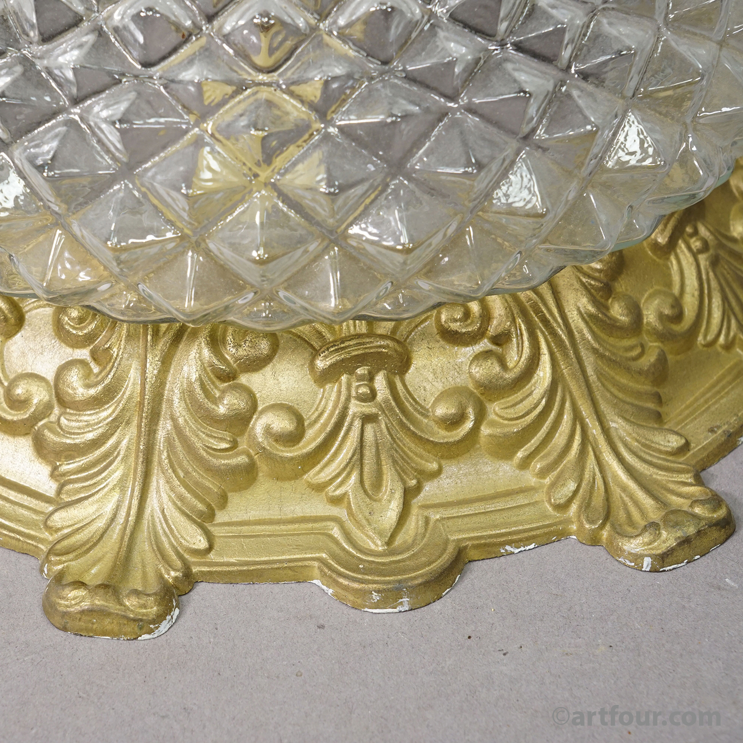 Antique Art Deco Ceiling Light / Flush Mount (Plafoniere), 1950s