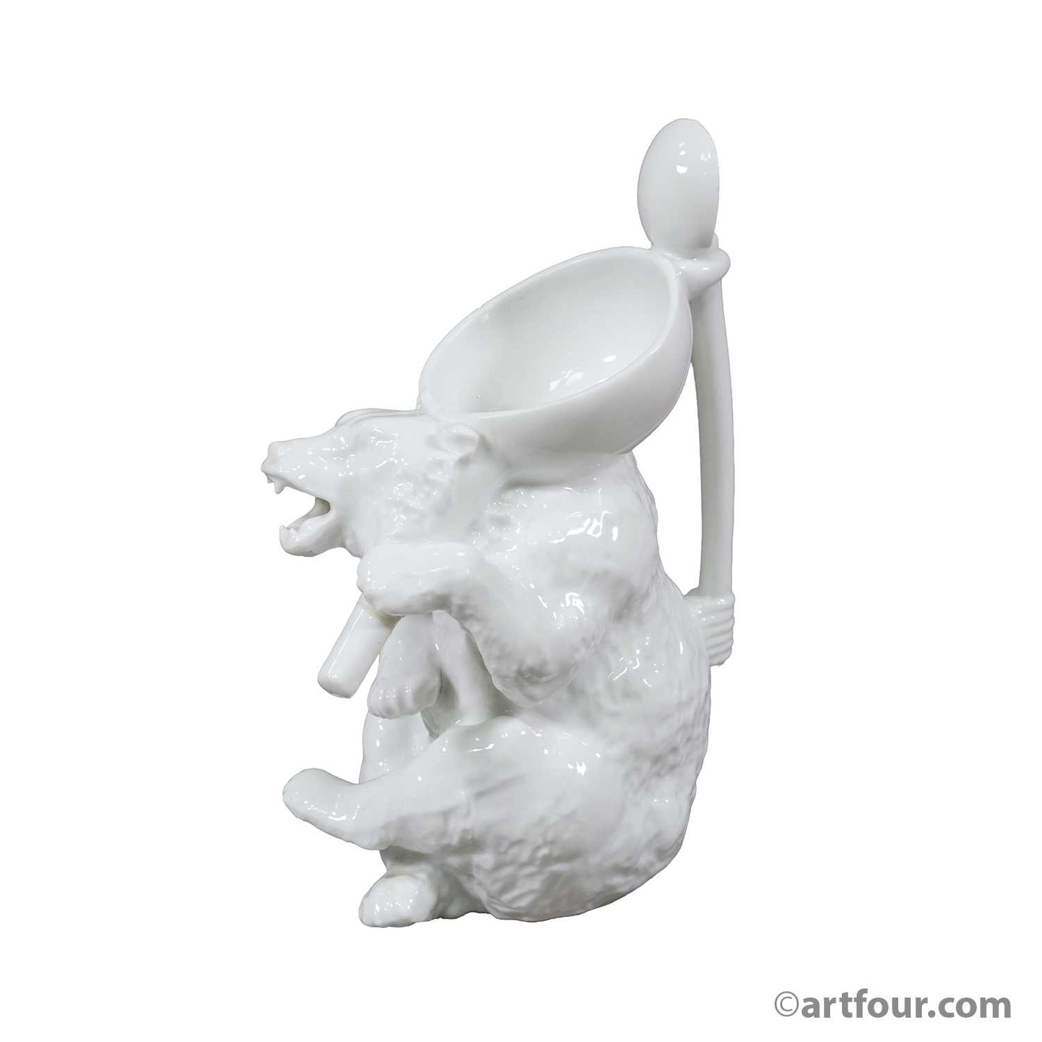 Rare Antique Porcelain Bear Jug / Figural Vessel, ca. 1900