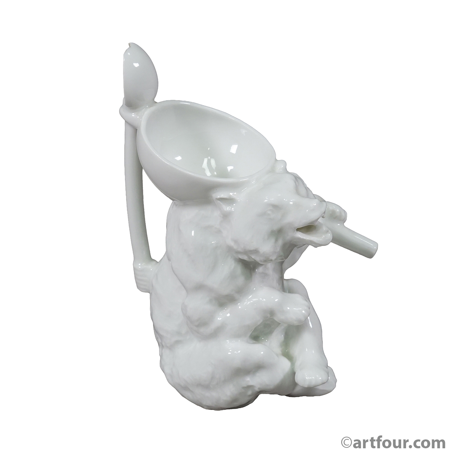 Rare Antique Porcelain Bear Jug / Figural Vessel, ca. 1900