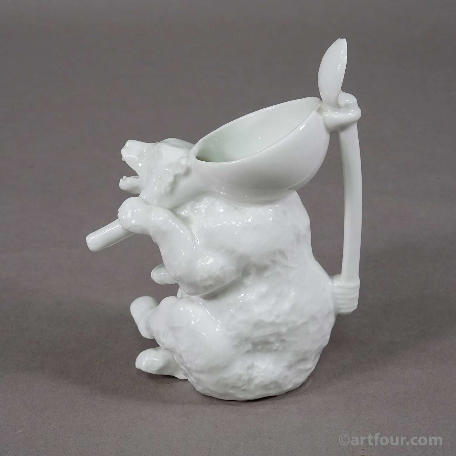 Rare Antique Porcelain Bear Jug / Figural Vessel, ca. 1900