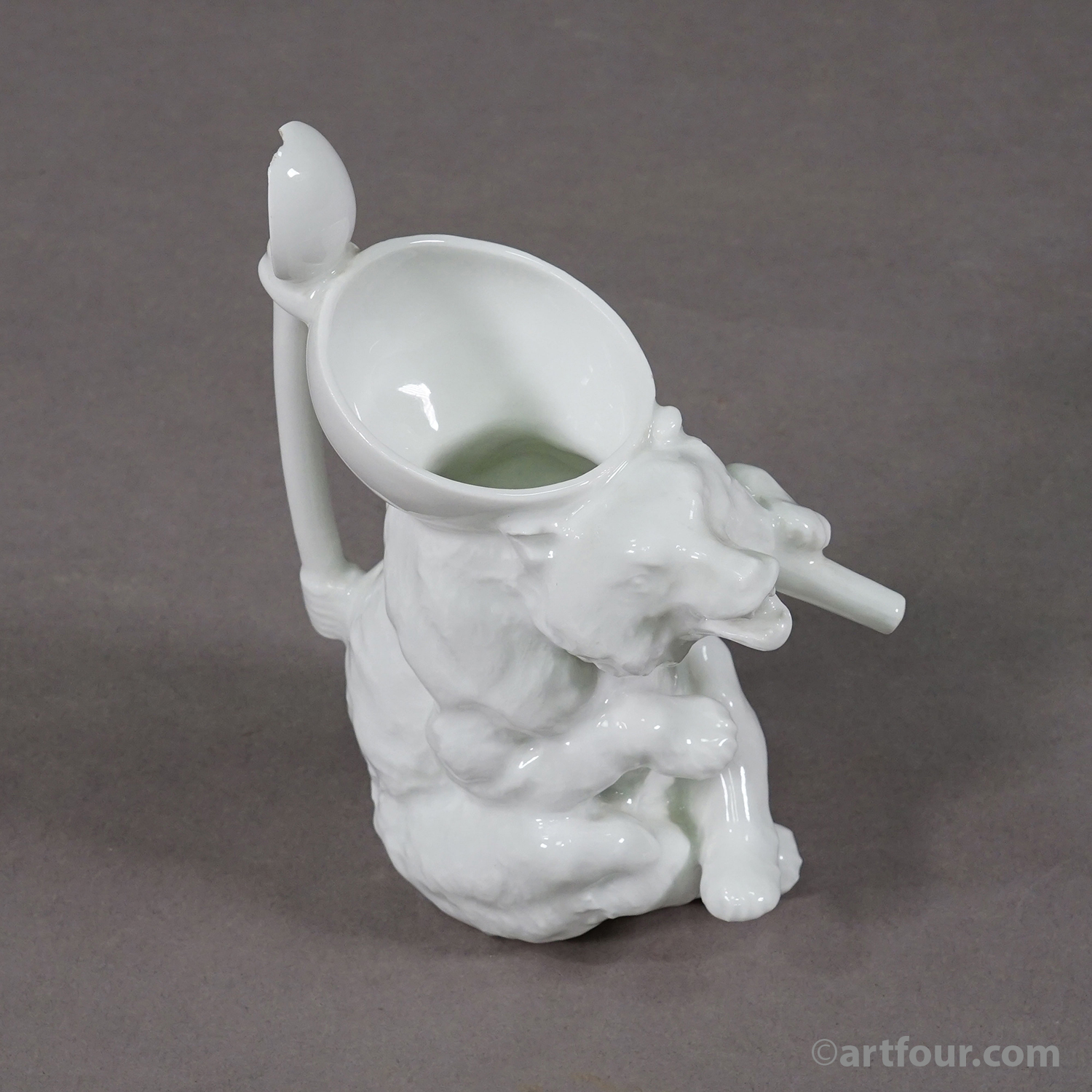 Rare Antique Porcelain Bear Jug / Figural Vessel, ca. 1900