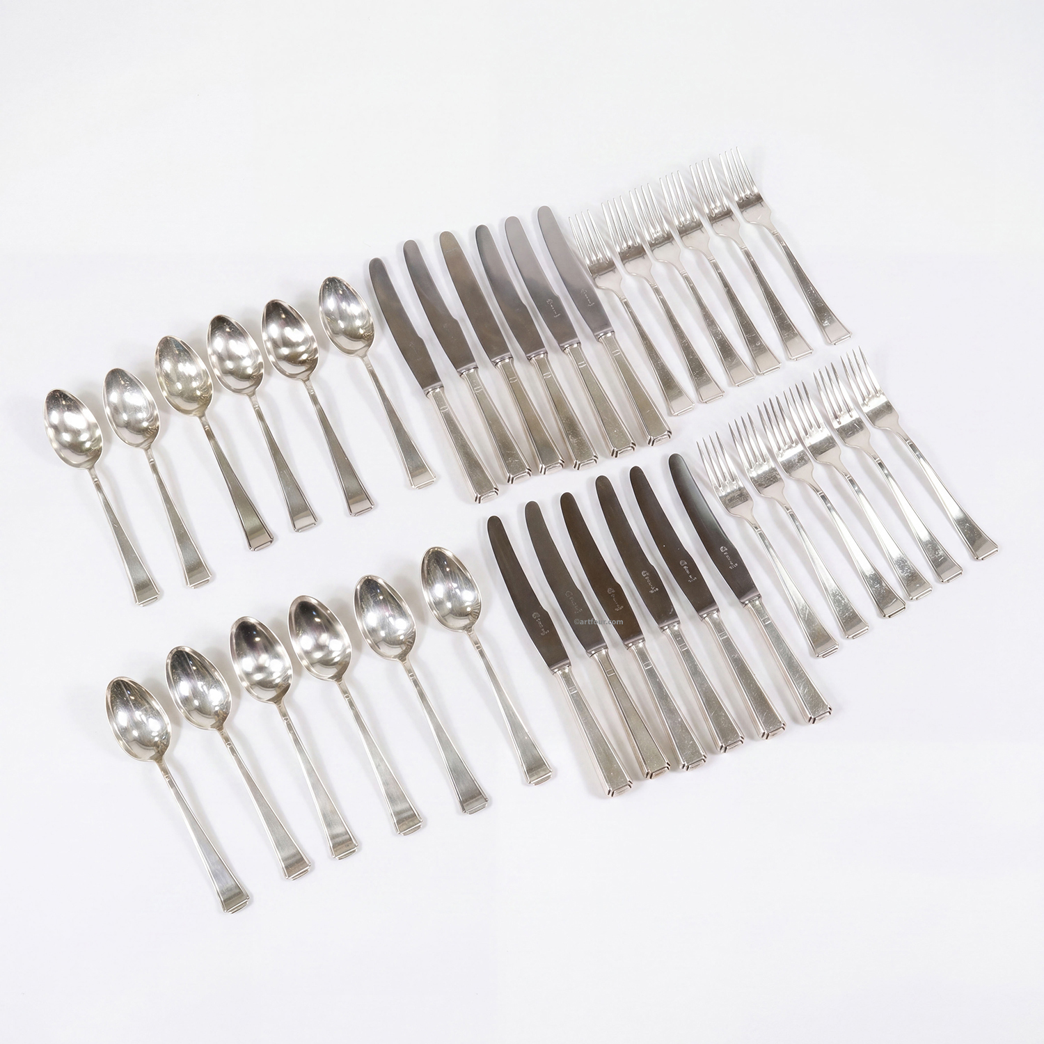 Antique Art Deco Flatware Set with 36 pieces by Colsman, ca.1930