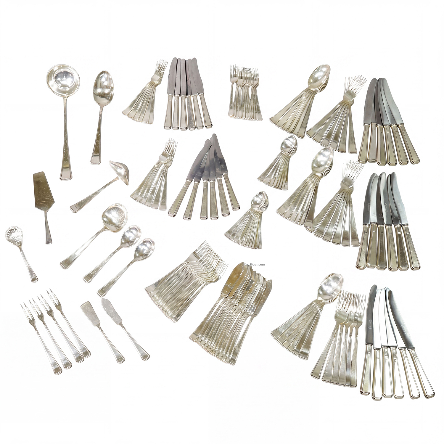 Antique Art Deco Flatware Set with 146 pieces by Colsman, ca.1930