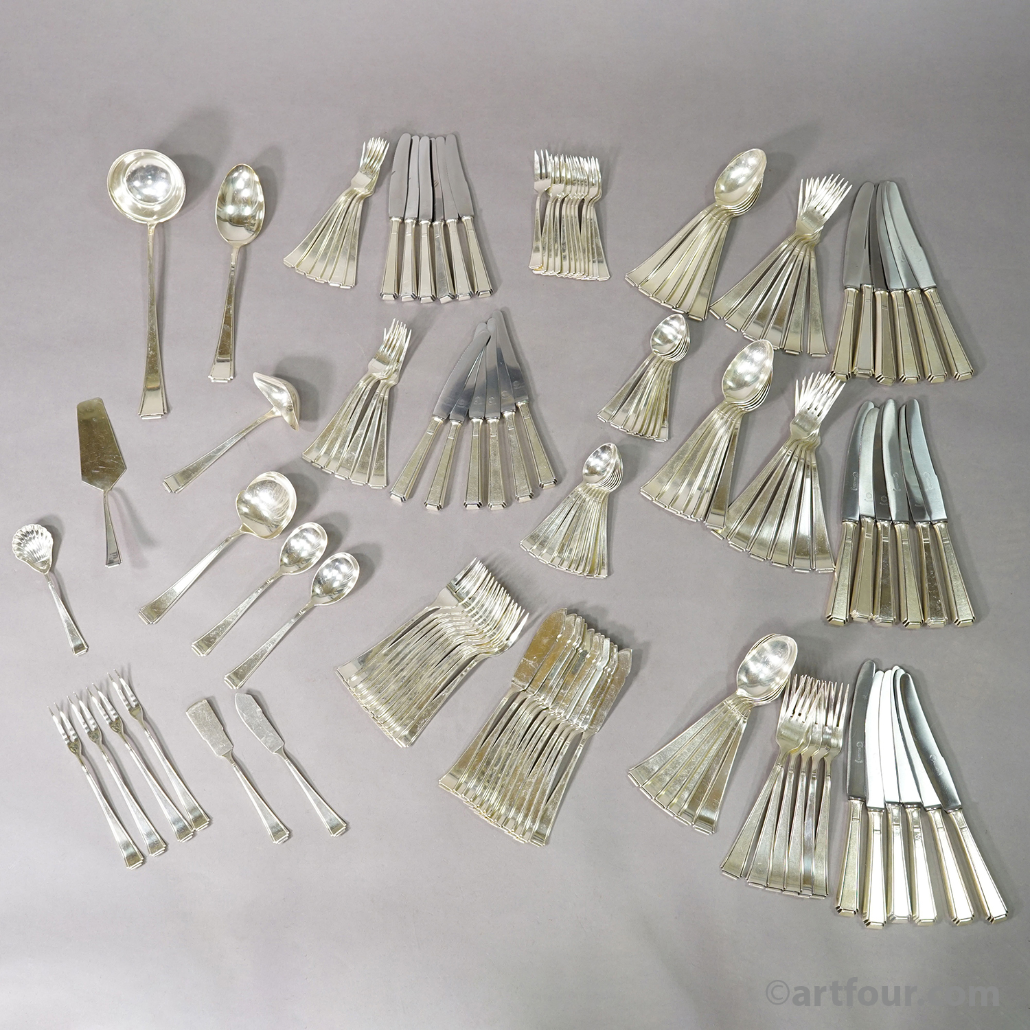Antique Art Deco Flatware Set with 146 pieces by Colsman, ca.1930