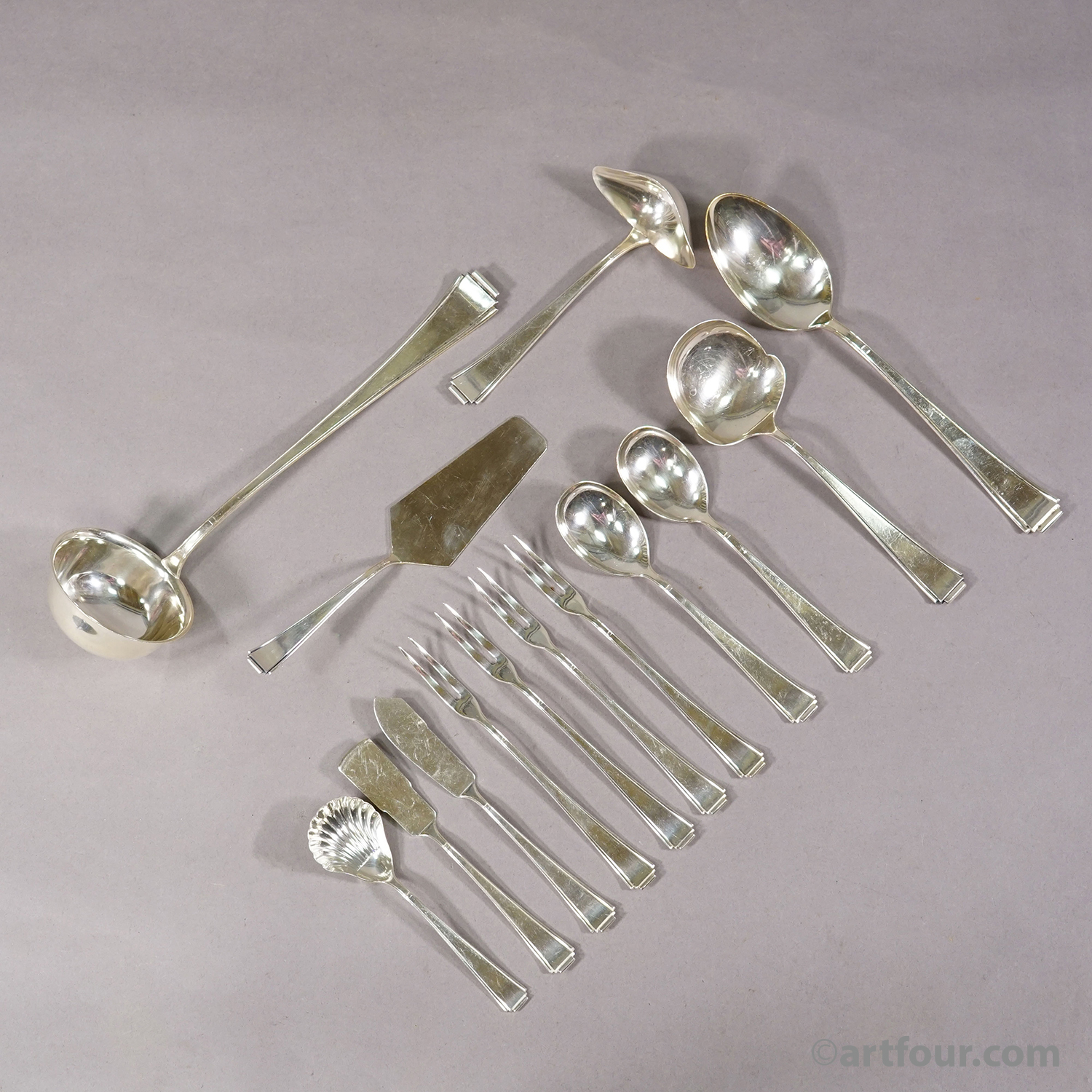 Antique Art Deco Flatware Set with 146 pieces by Colsman, ca.1930