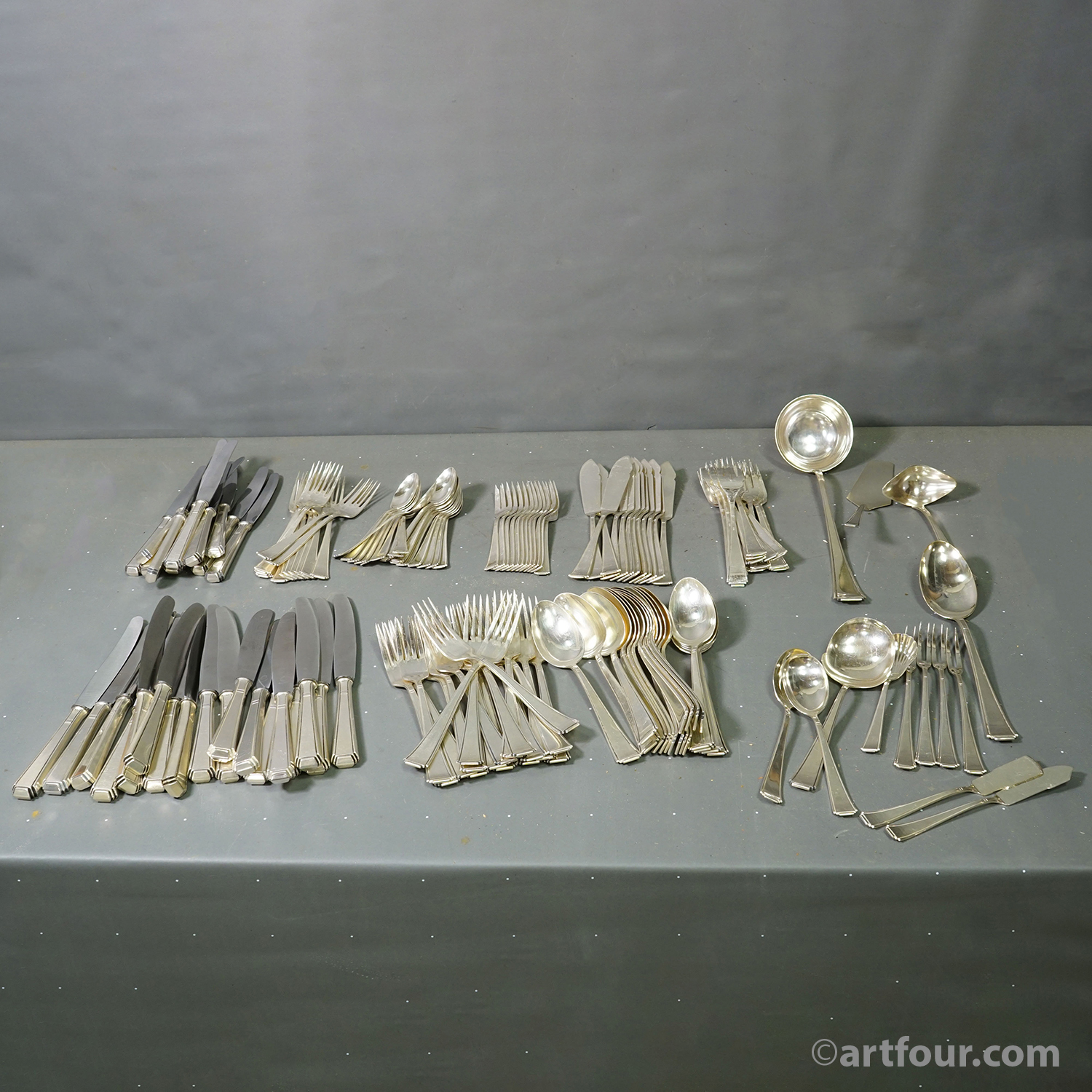 Antique Art Deco Flatware Set with 146 pieces by Colsman, ca.1930