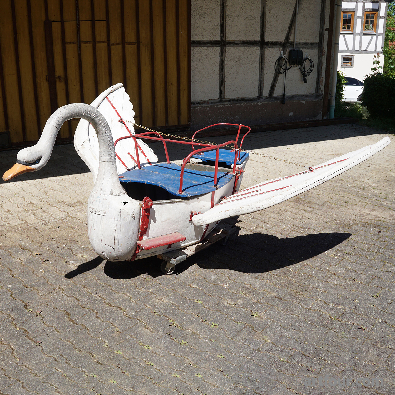 Rare Antique Swan Carousel Gondola – Franz Gundelwein, Germany ca. 1910