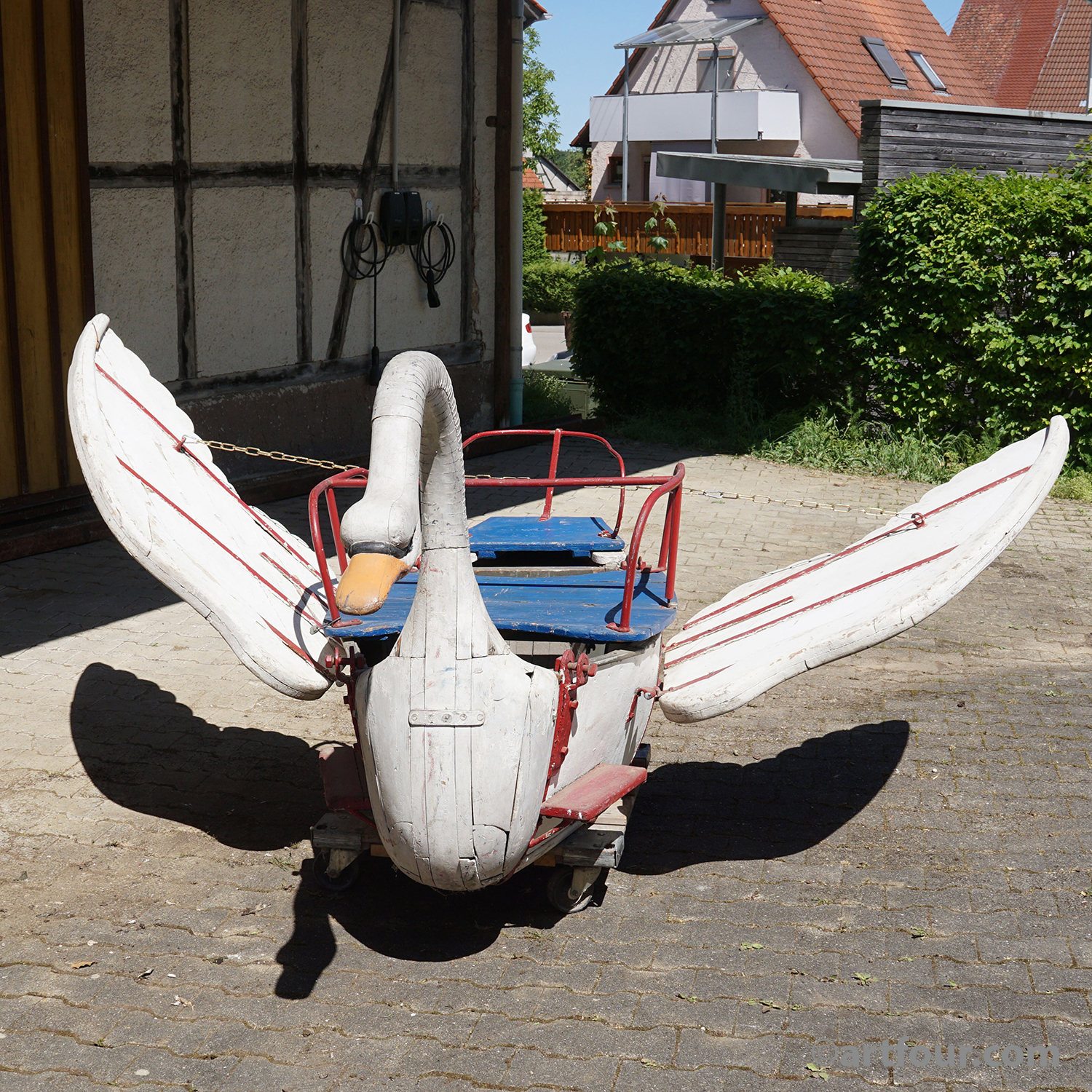 Rare Antique Swan Carousel Gondola – Franz Gundelwein, Germany ca. 1910