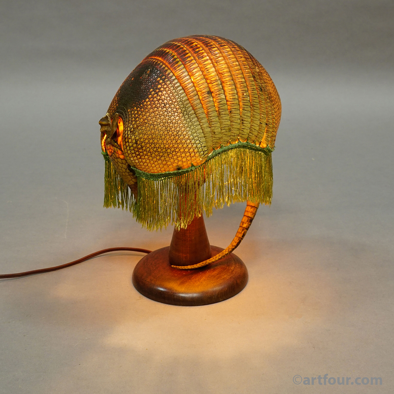 Antique Armadillo Taxidermy Table Lamp, circa 1920s