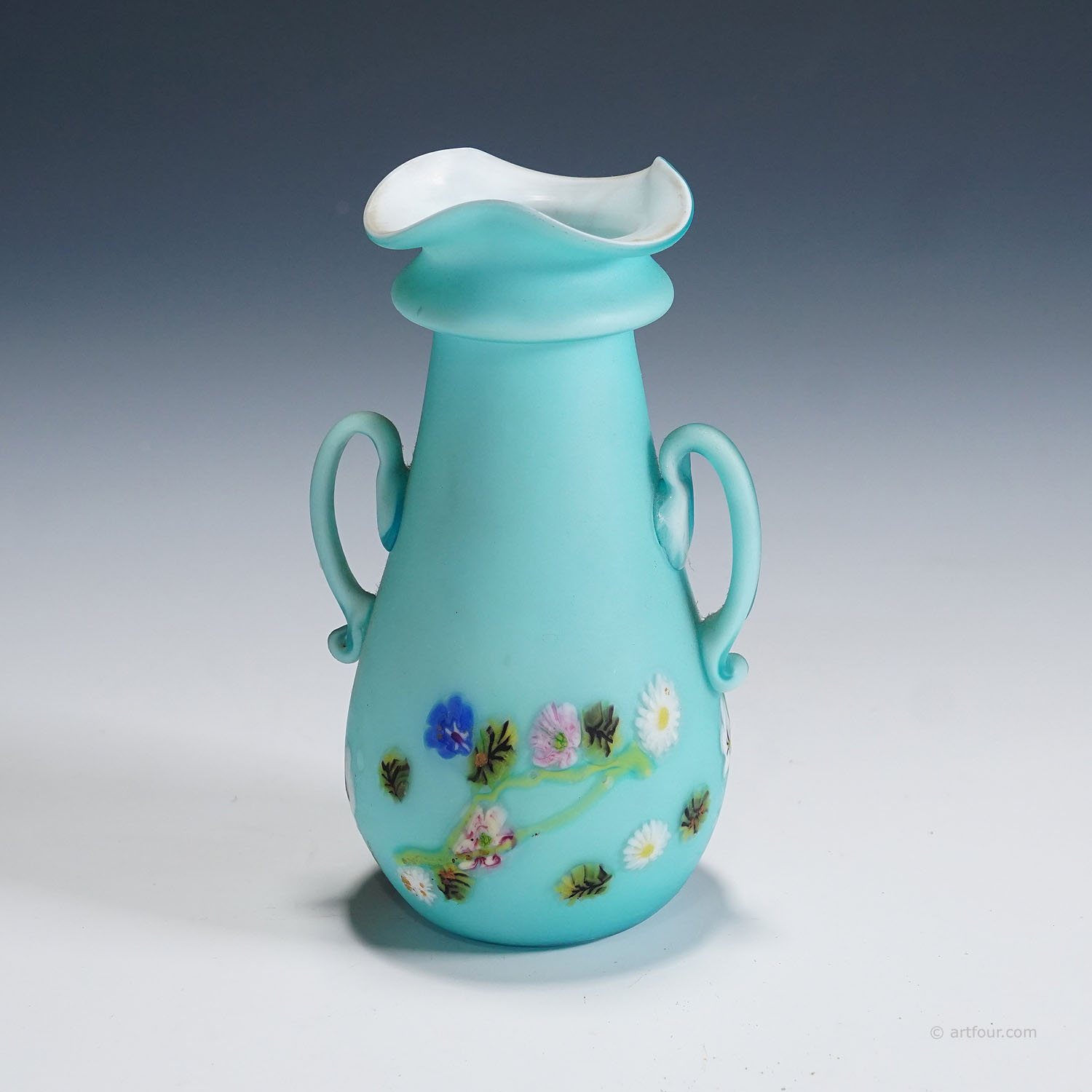 Rare Floreali Vase, Fratelli Toso Murano ca. 1920s