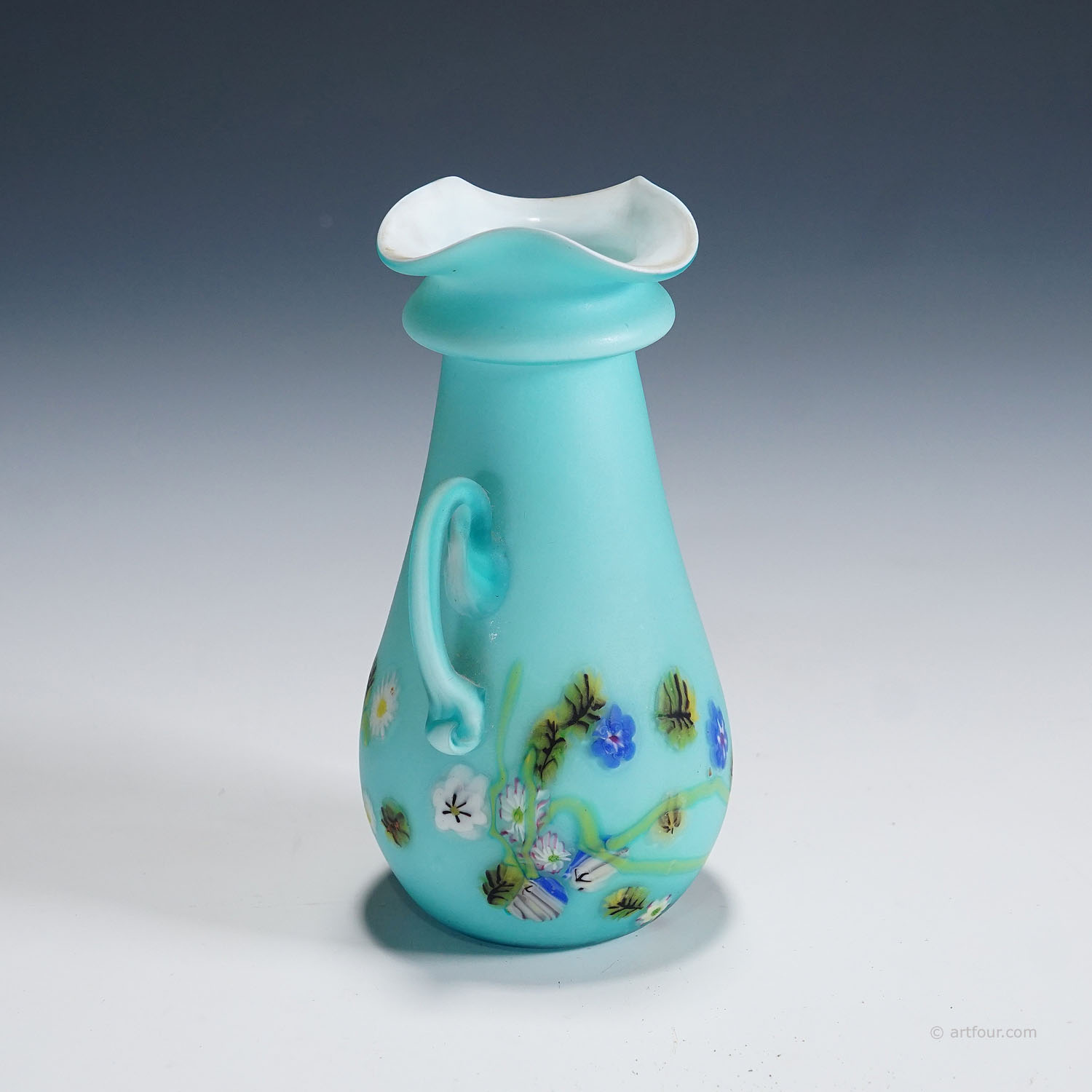 Rare Floreali Vase, Fratelli Toso Murano ca. 1920s