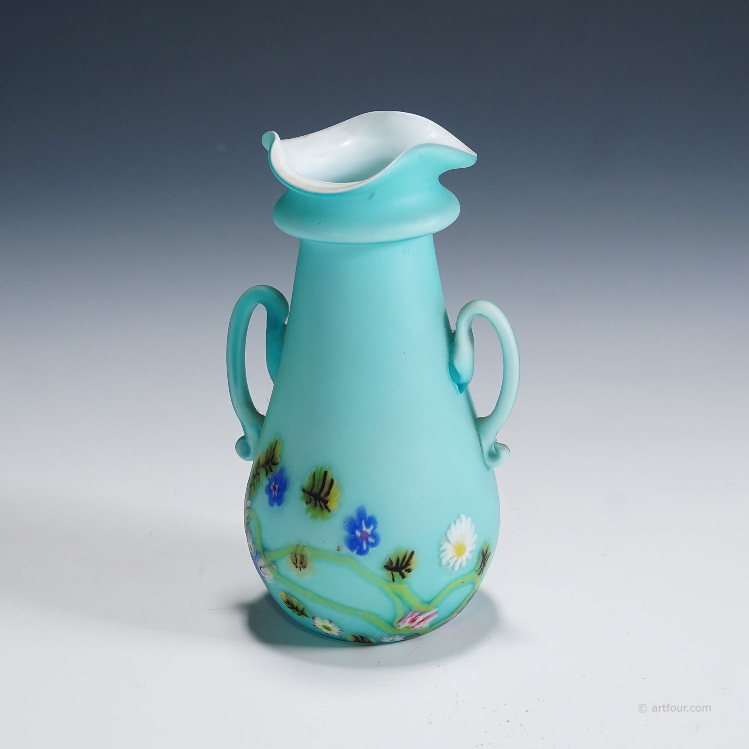 Rare Floreali Vase, Fratelli Toso Murano ca. 1920s