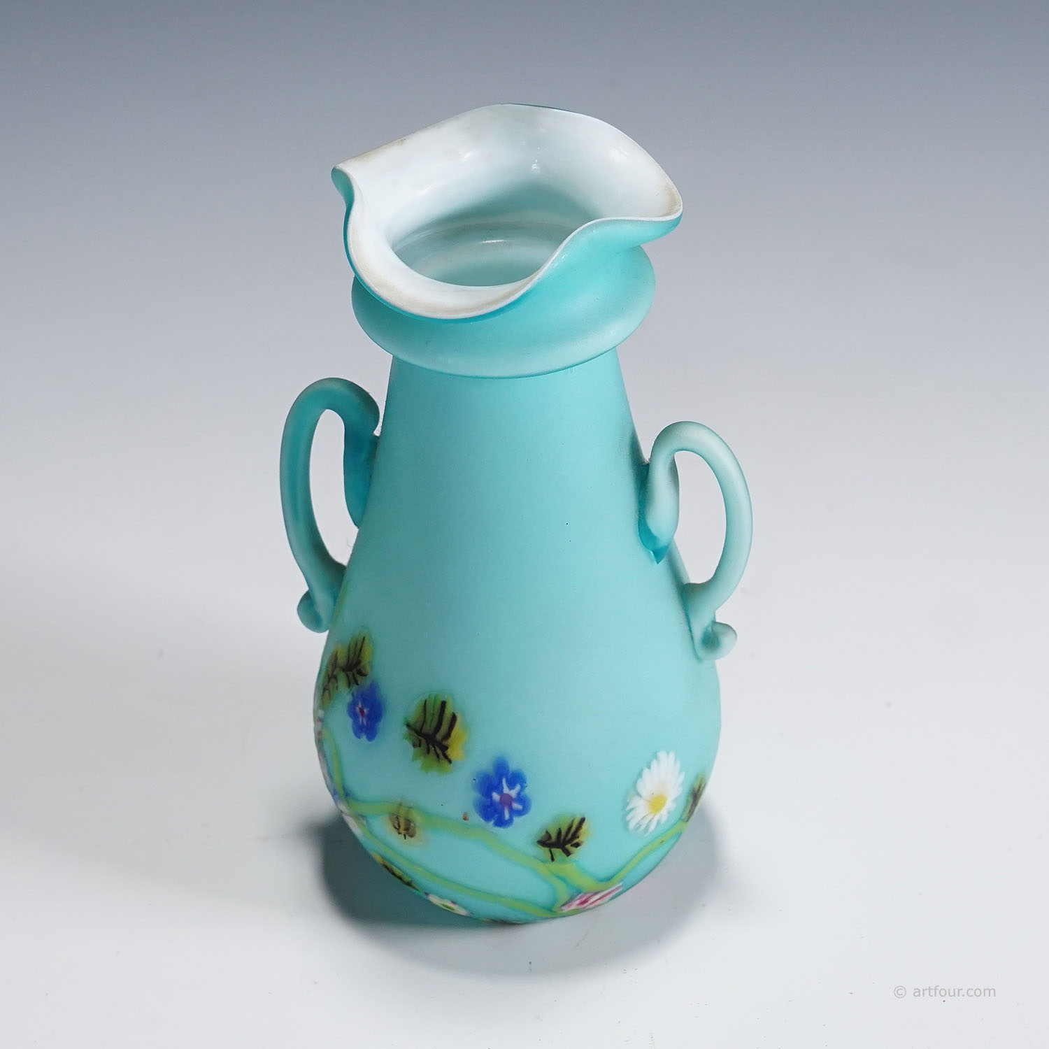 Rare Floreali Vase, Fratelli Toso Murano ca. 1920s