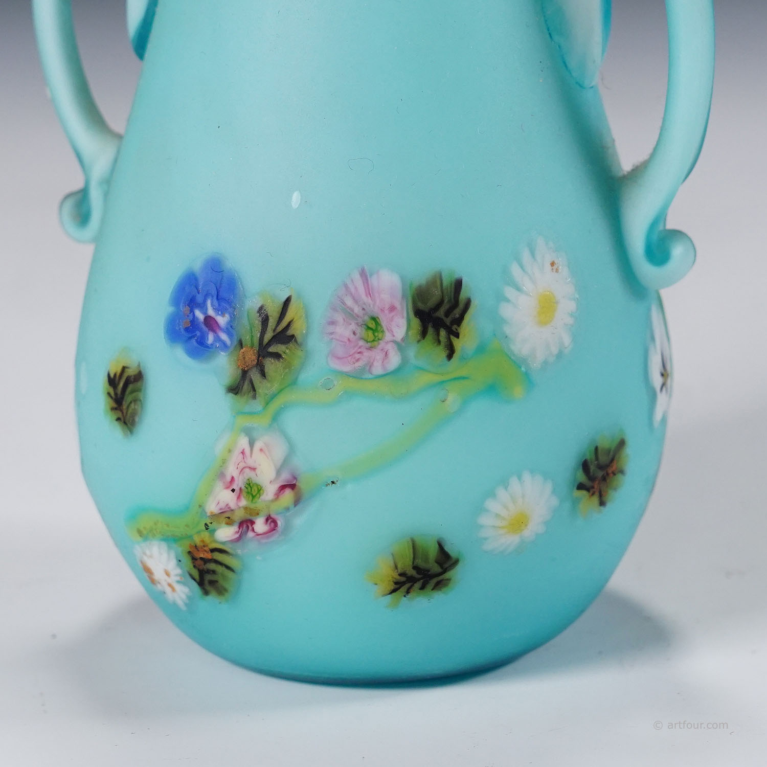 Rare Floreali Vase, Fratelli Toso Murano ca. 1920s