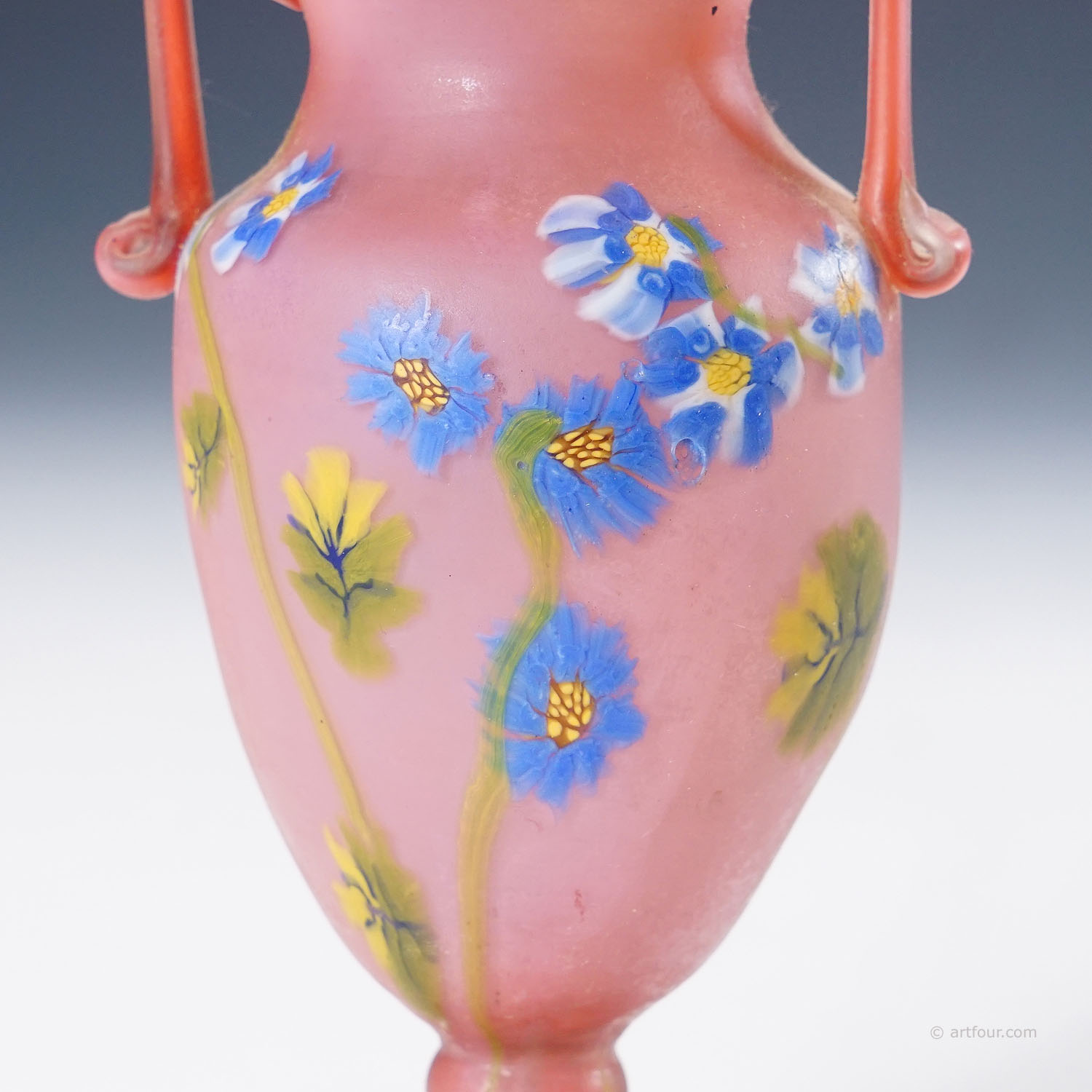 Rare Floreali Vase, Fratelli Toso Murano ca. 1920s