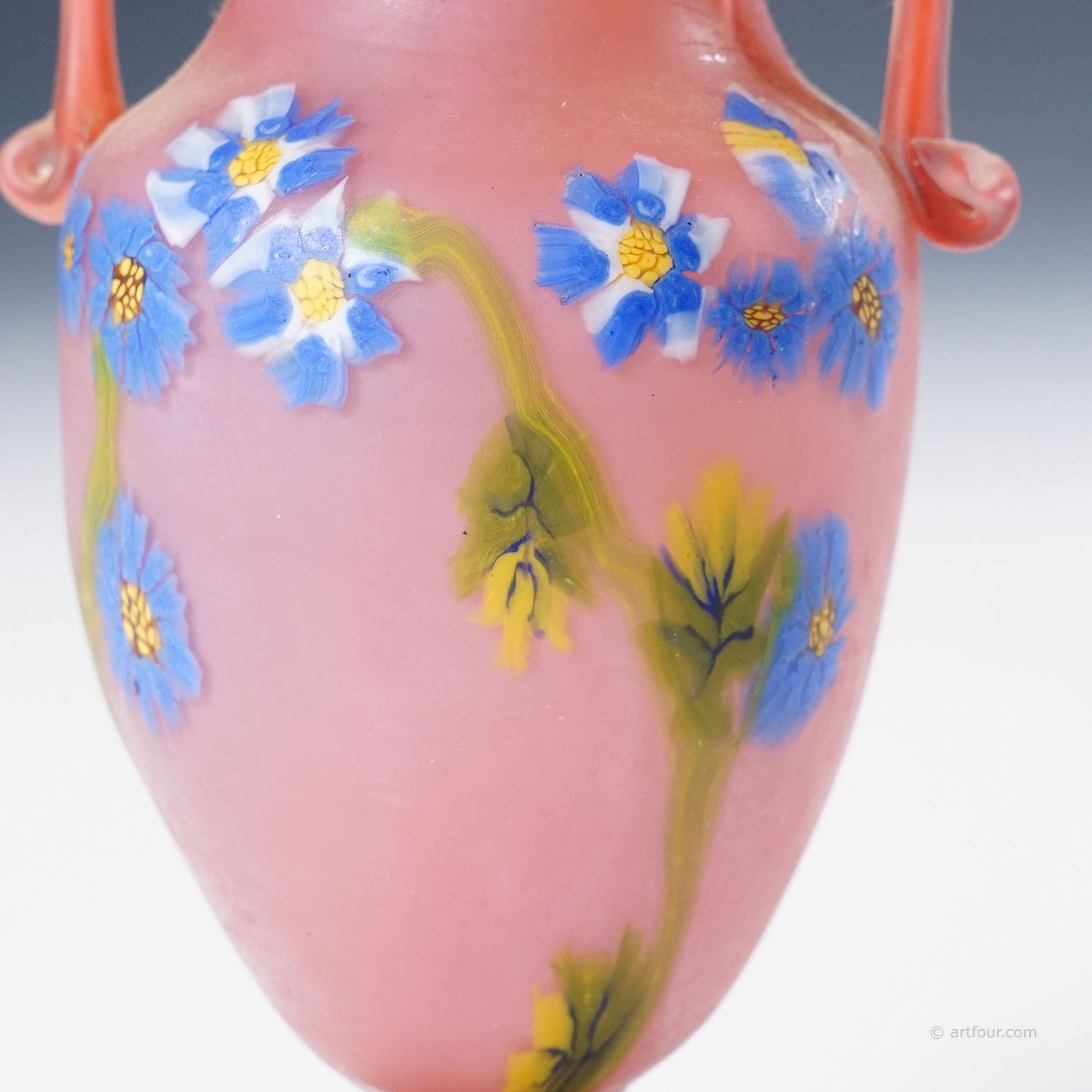 Rare Floreali Vase, Fratelli Toso Murano ca. 1920s