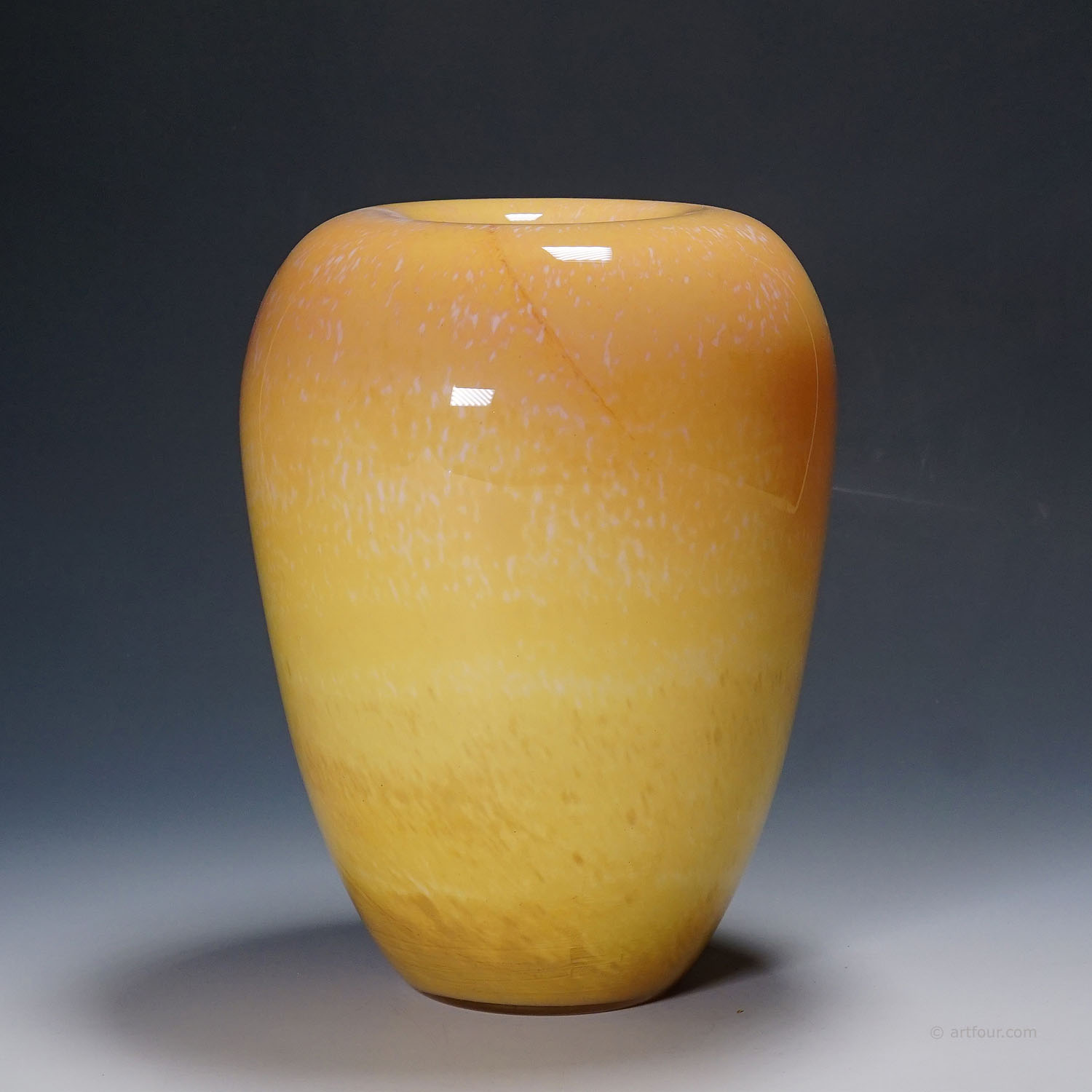 Vintage Gino Cenedese Glass Vase with Fall Leaves 1960s