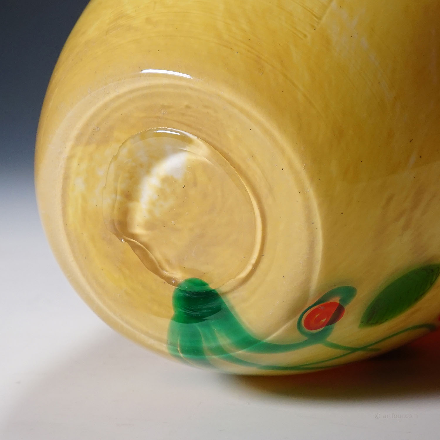 Vintage Gino Cenedese Glass Vase with Fall Leaves 1960s