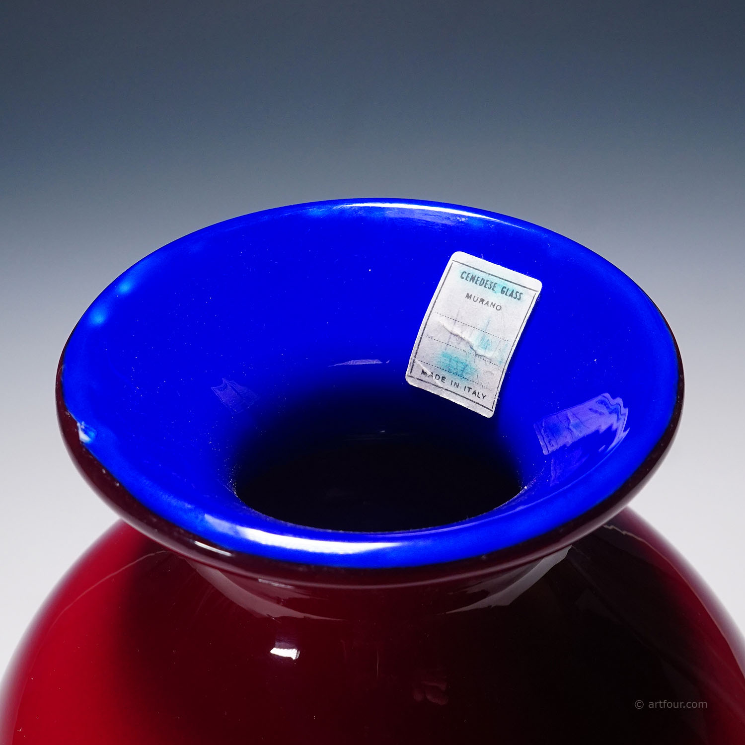 Vintage Gino Cenedese Glass Vase with Abstract Pattern 1960s