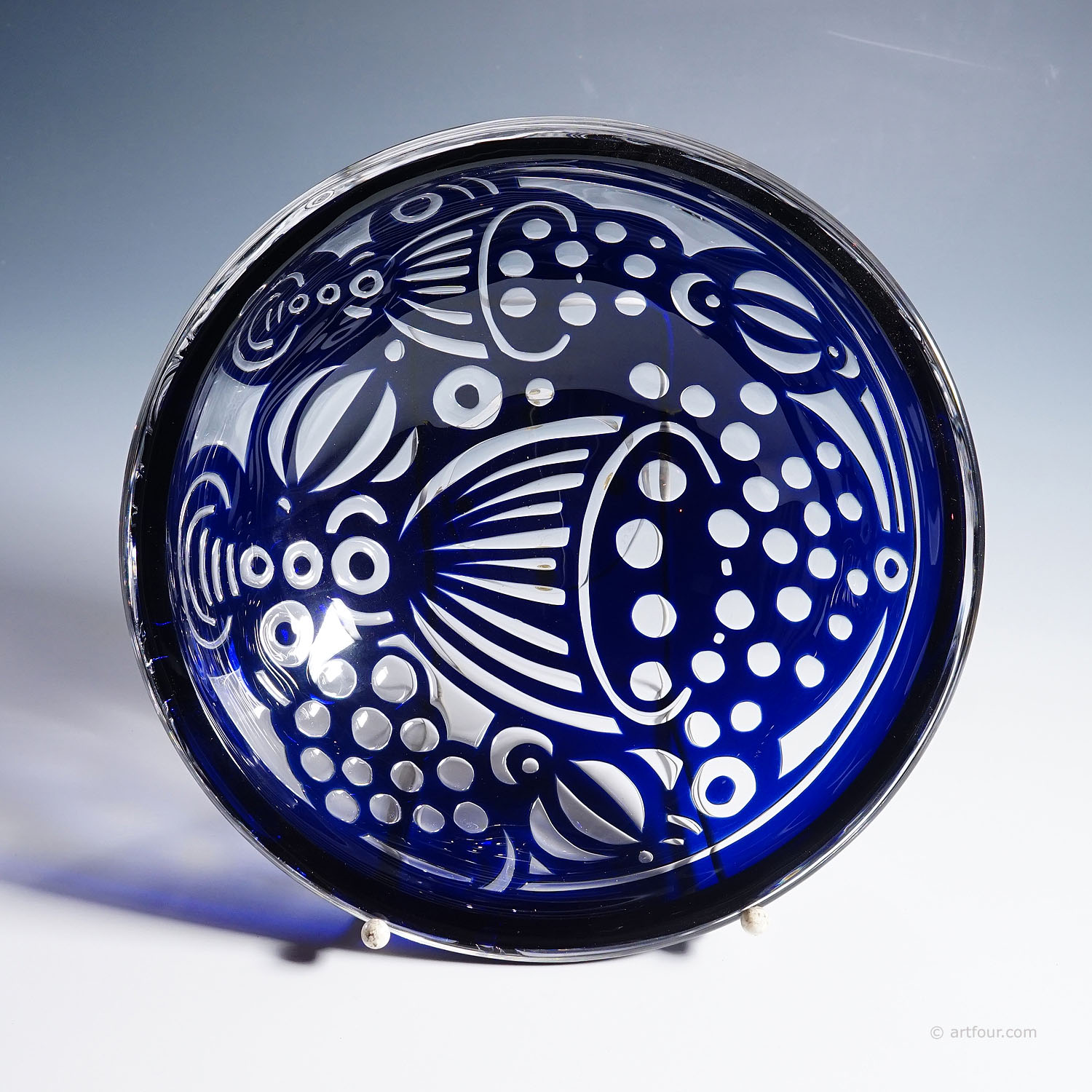 Rare Ariel Bowl 'Bacchus' by Lars Hellsten for Orrefors, Sweden