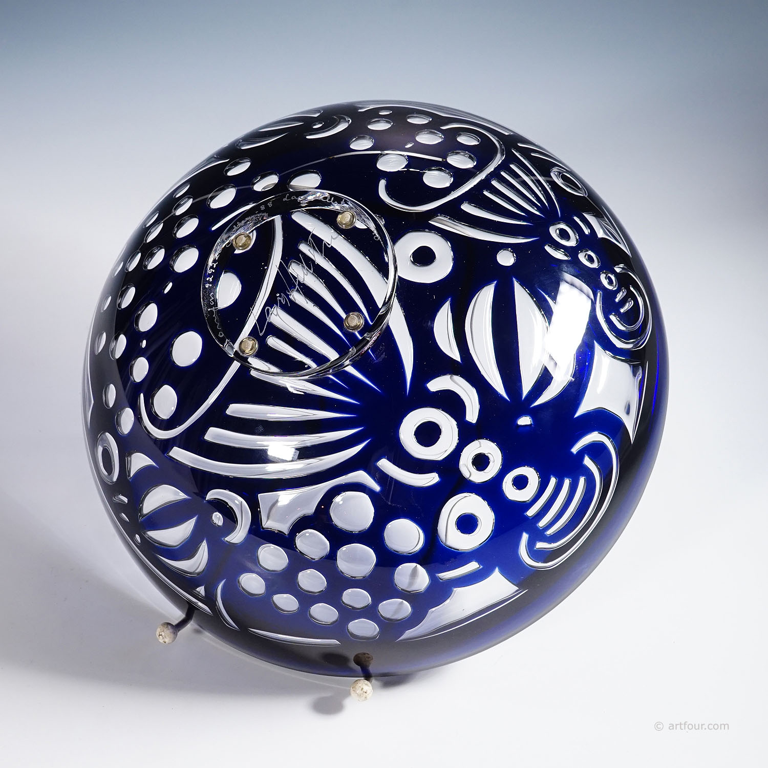 Rare Ariel Bowl 'Bacchus' by Lars Hellsten for Orrefors, Sweden