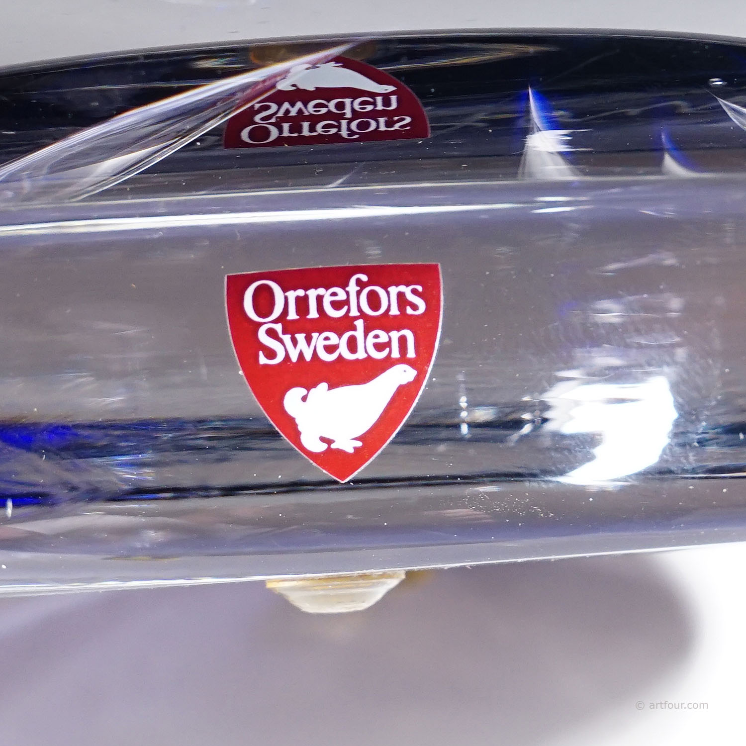 Rare Ariel Bowl 'Bacchus' by Lars Hellsten for Orrefors, Sweden