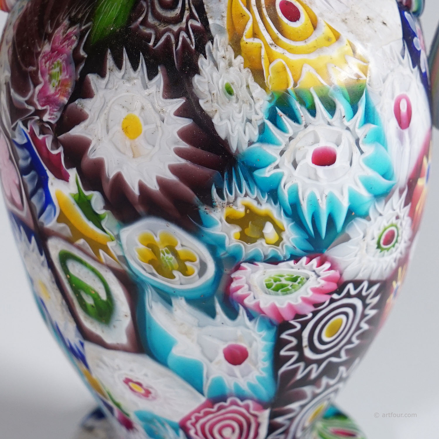 Large Multicolored Millefiori Vase, Fratelli Toso Murano ca. 1920s
