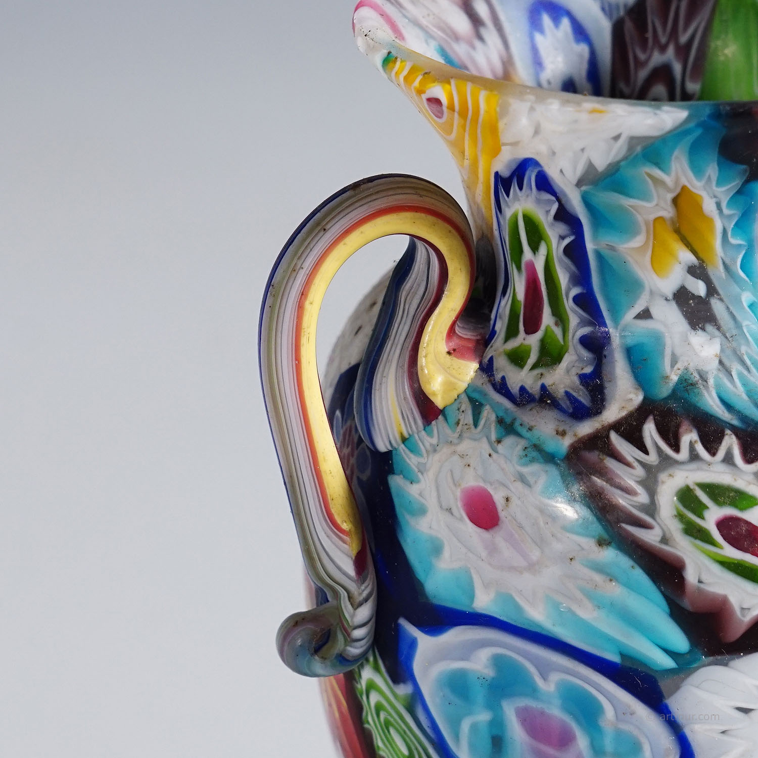 Large Multicolored Millefiori Vase, Fratelli Toso Murano ca. 1920s
