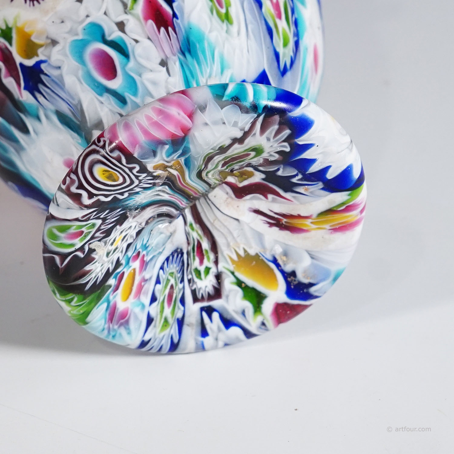 Large Multicolored Millefiori Vase, Fratelli Toso Murano ca. 1920s
