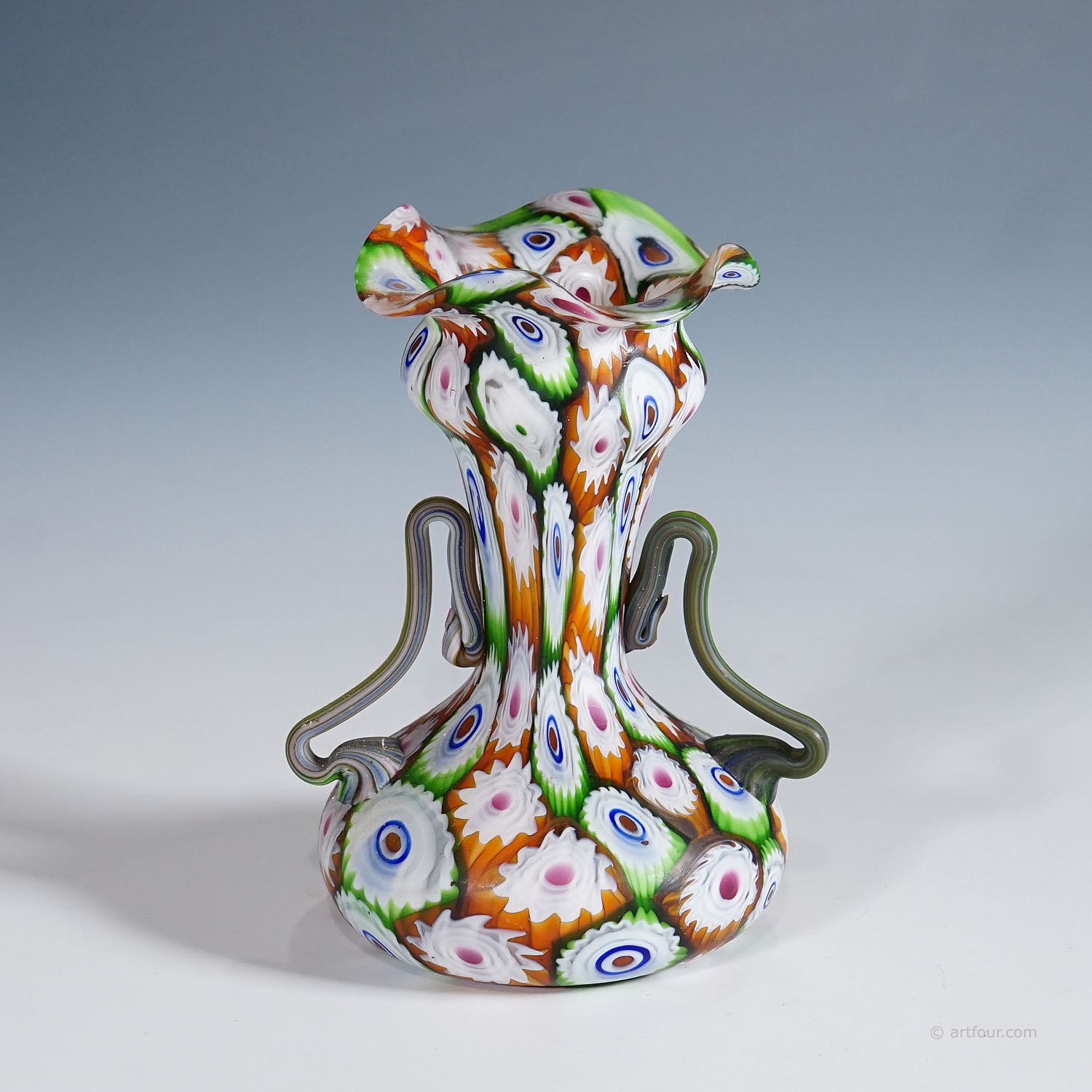 Great Multicolored Millefiori Vase, Fratelli Toso Murano ca. 1920s