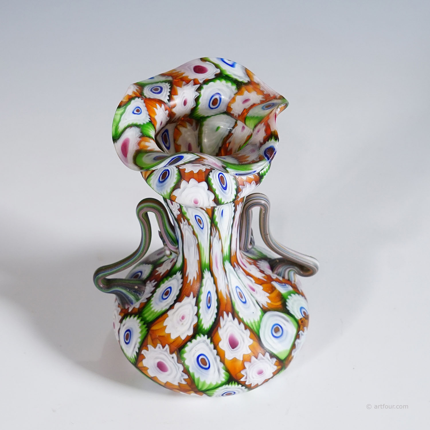 Great Multicolored Millefiori Vase, Fratelli Toso Murano ca. 1920s