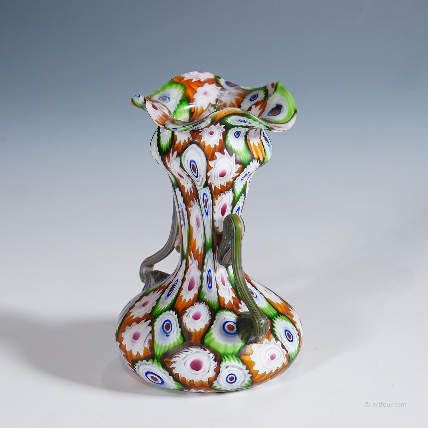 Great Multicolored Millefiori Vase, Fratelli Toso Murano ca. 1920s