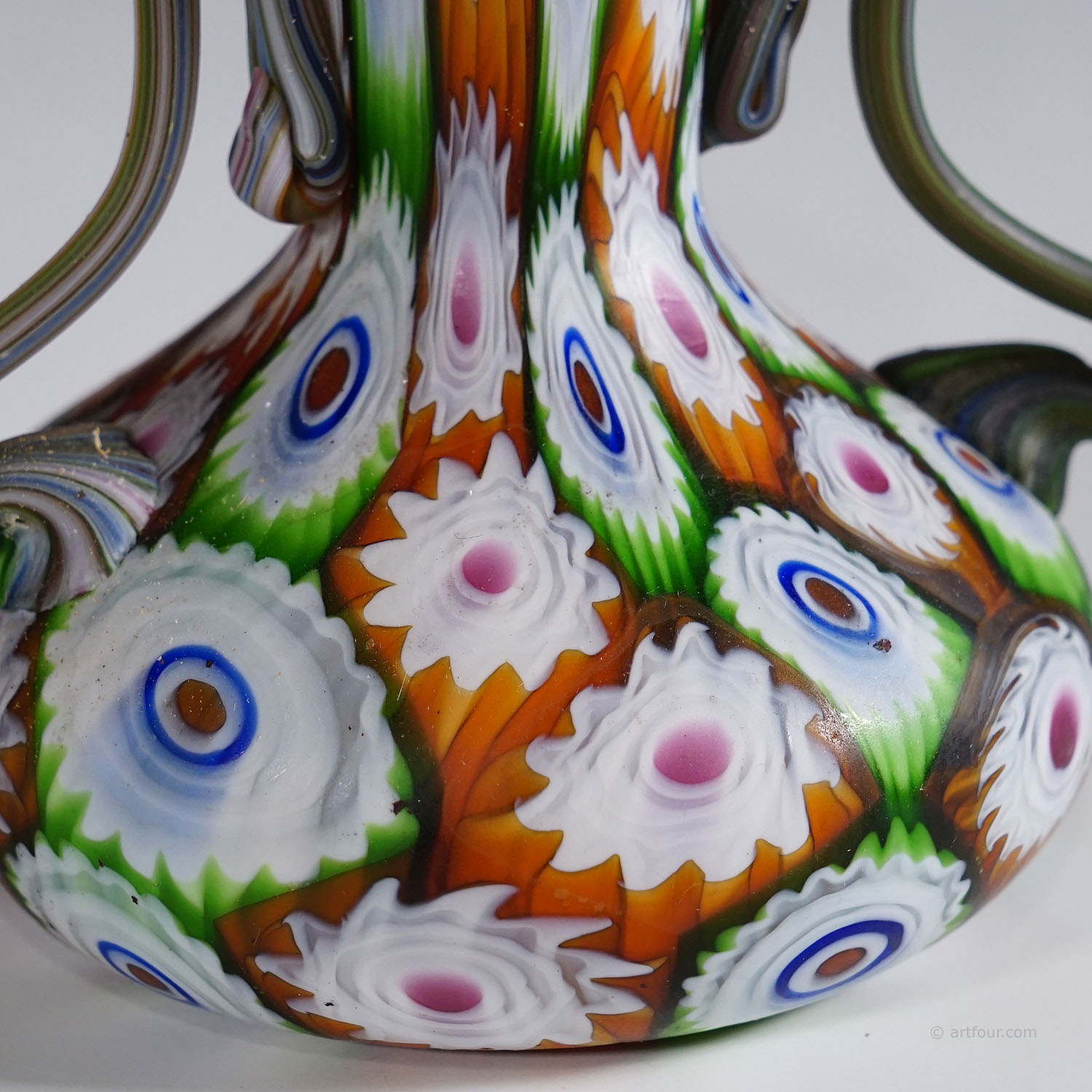 Great Multicolored Millefiori Vase, Fratelli Toso Murano ca. 1920s