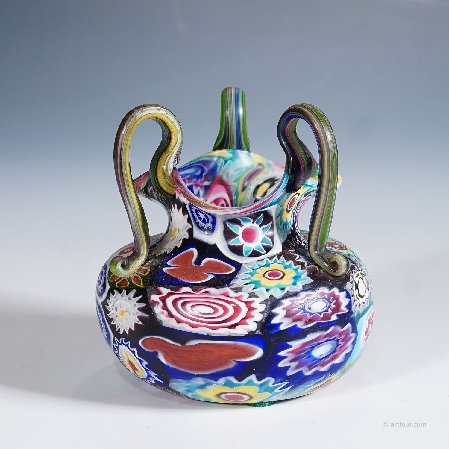 Multicolored Millefiori Vase, Fratelli Toso Murano ca. 1920s