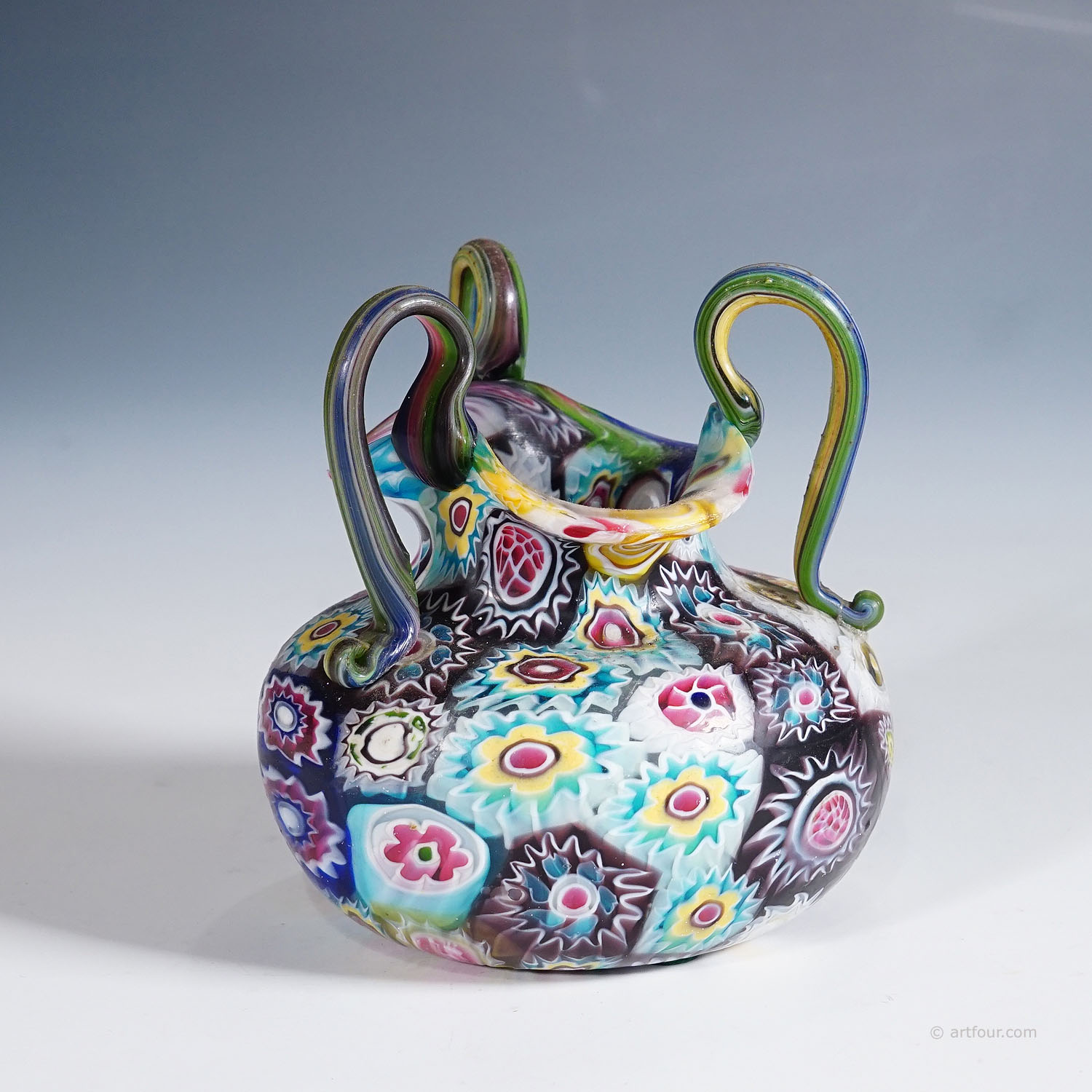 Multicolored Millefiori Vase, Fratelli Toso Murano ca. 1920s