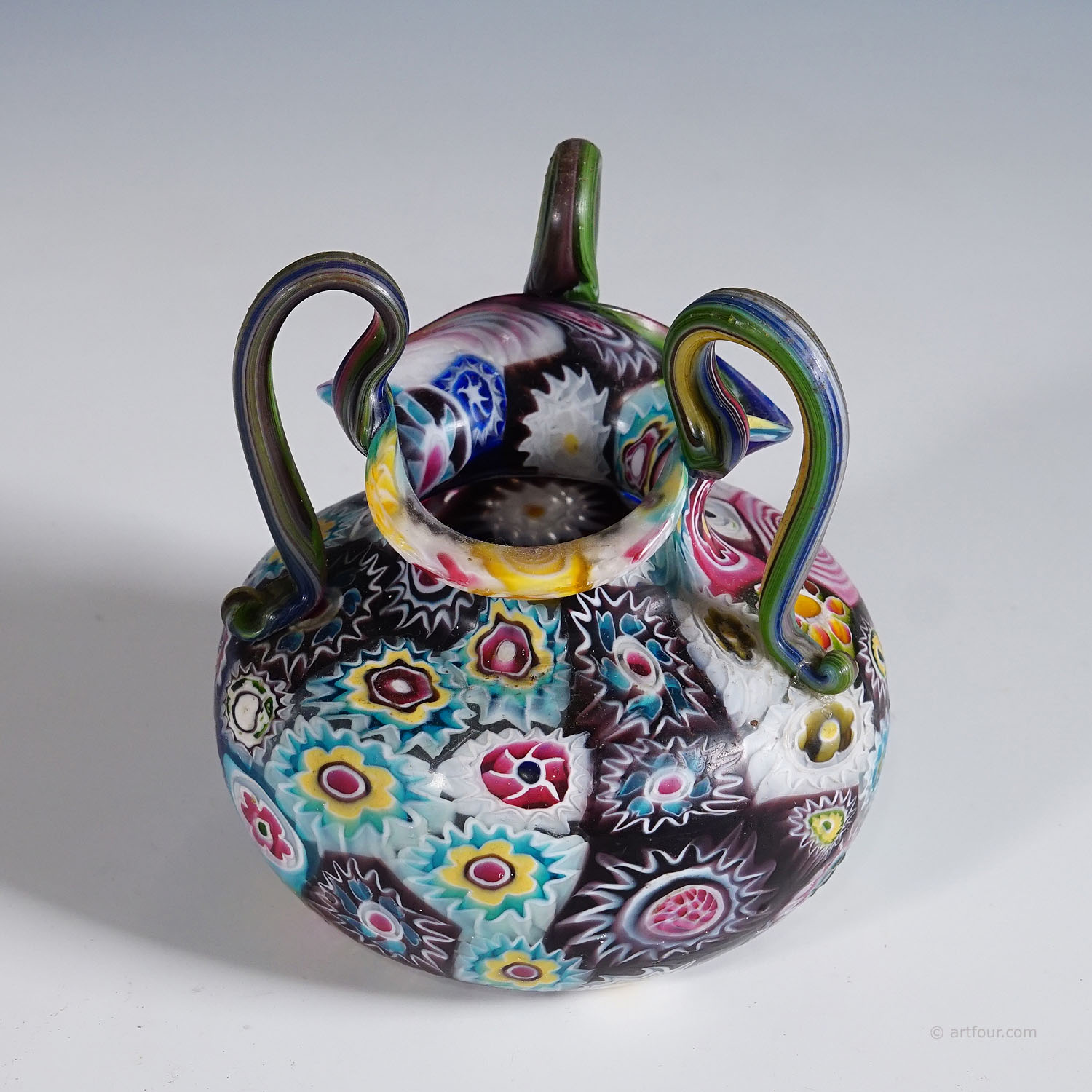 Multicolored Millefiori Vase, Fratelli Toso Murano ca. 1920s