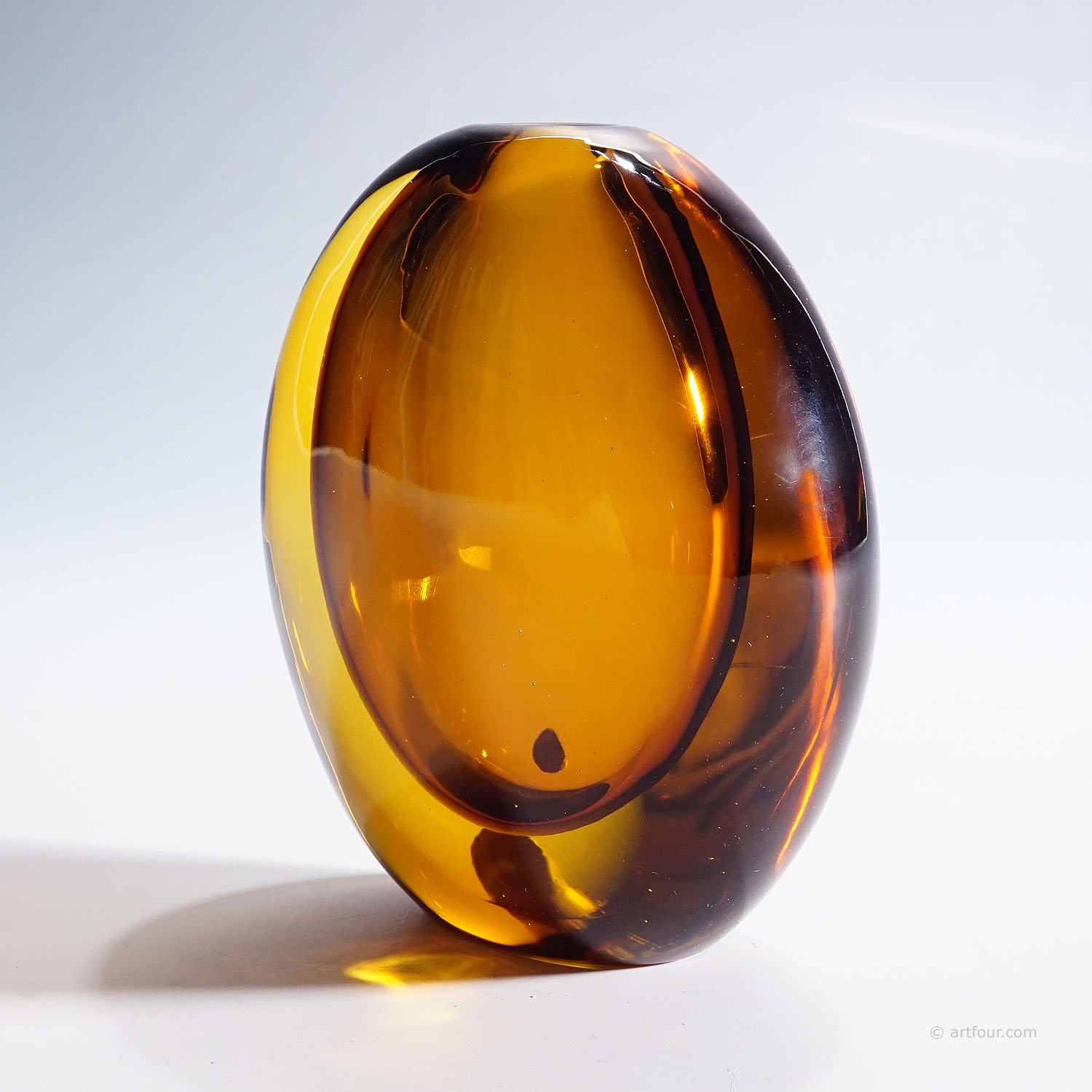 Vintage Art Glass Vase by Flavio Poli for Seguso Vetri D'Arte 1950s