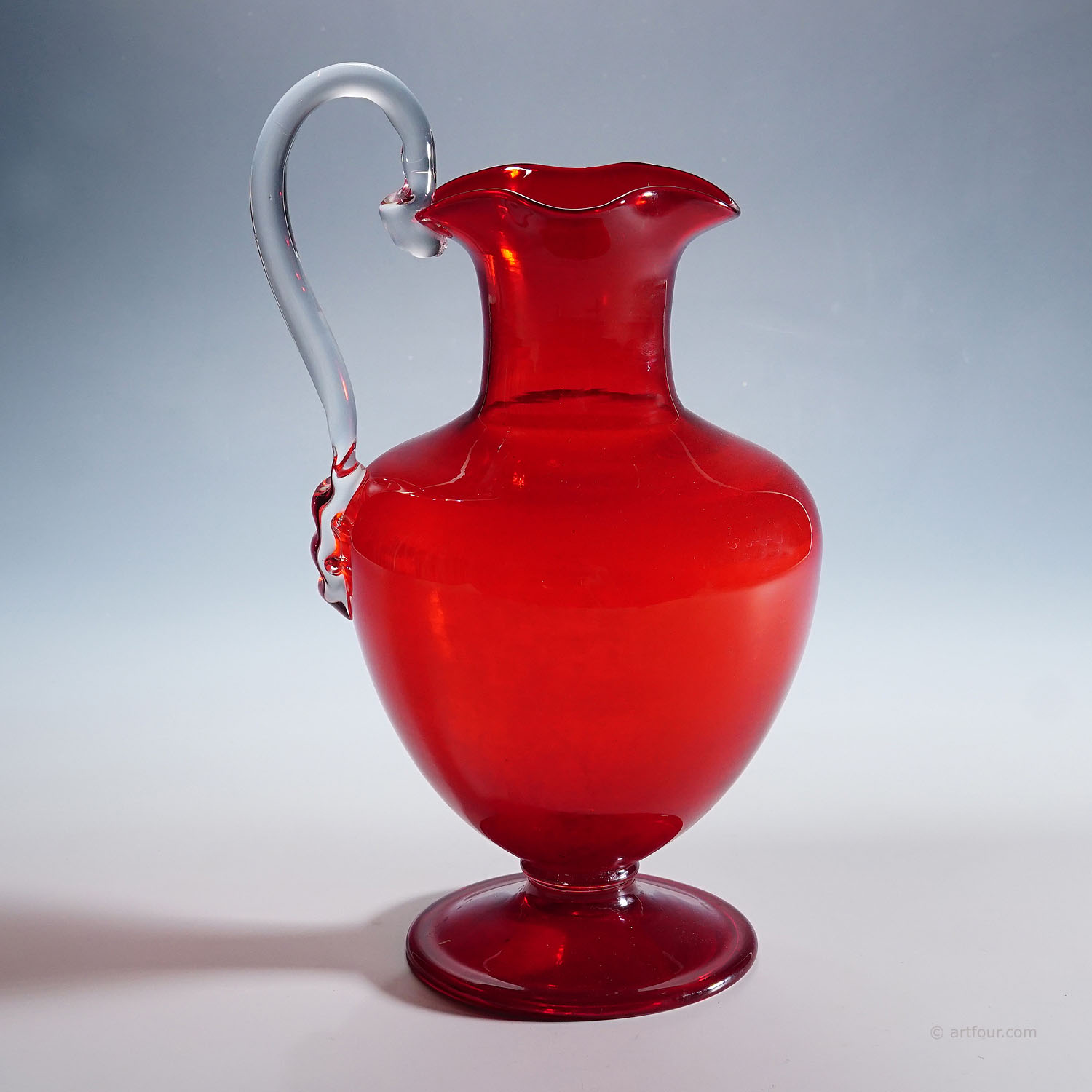 Vetro Soffiato Glass Jug Tiziano, Venini Murano ca. 1950s