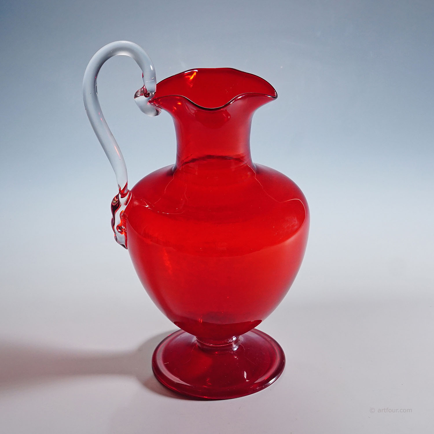 Vetro Soffiato Glass Jug Tiziano, Venini Murano ca. 1950s