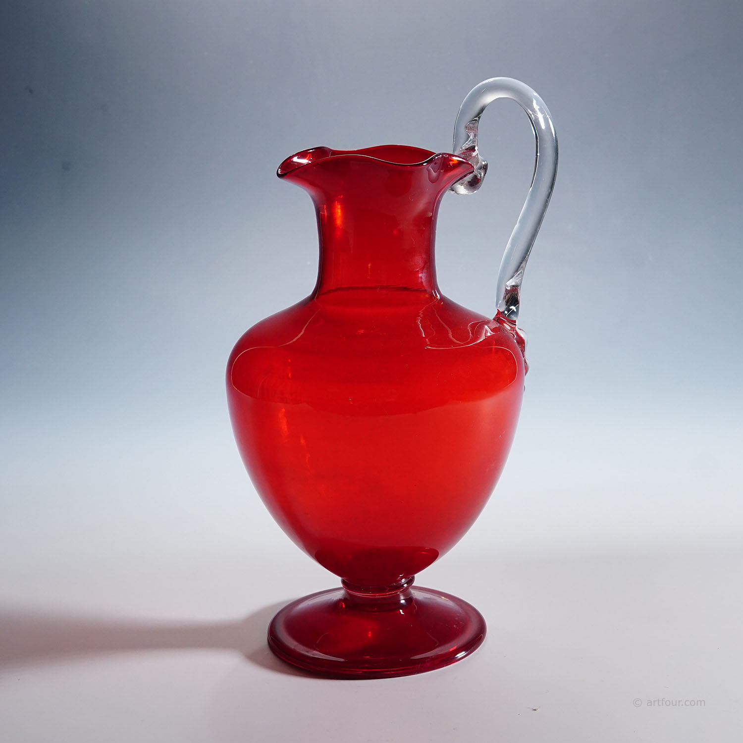 Vetro Soffiato Glass Jug Tiziano, Venini Murano ca. 1950s