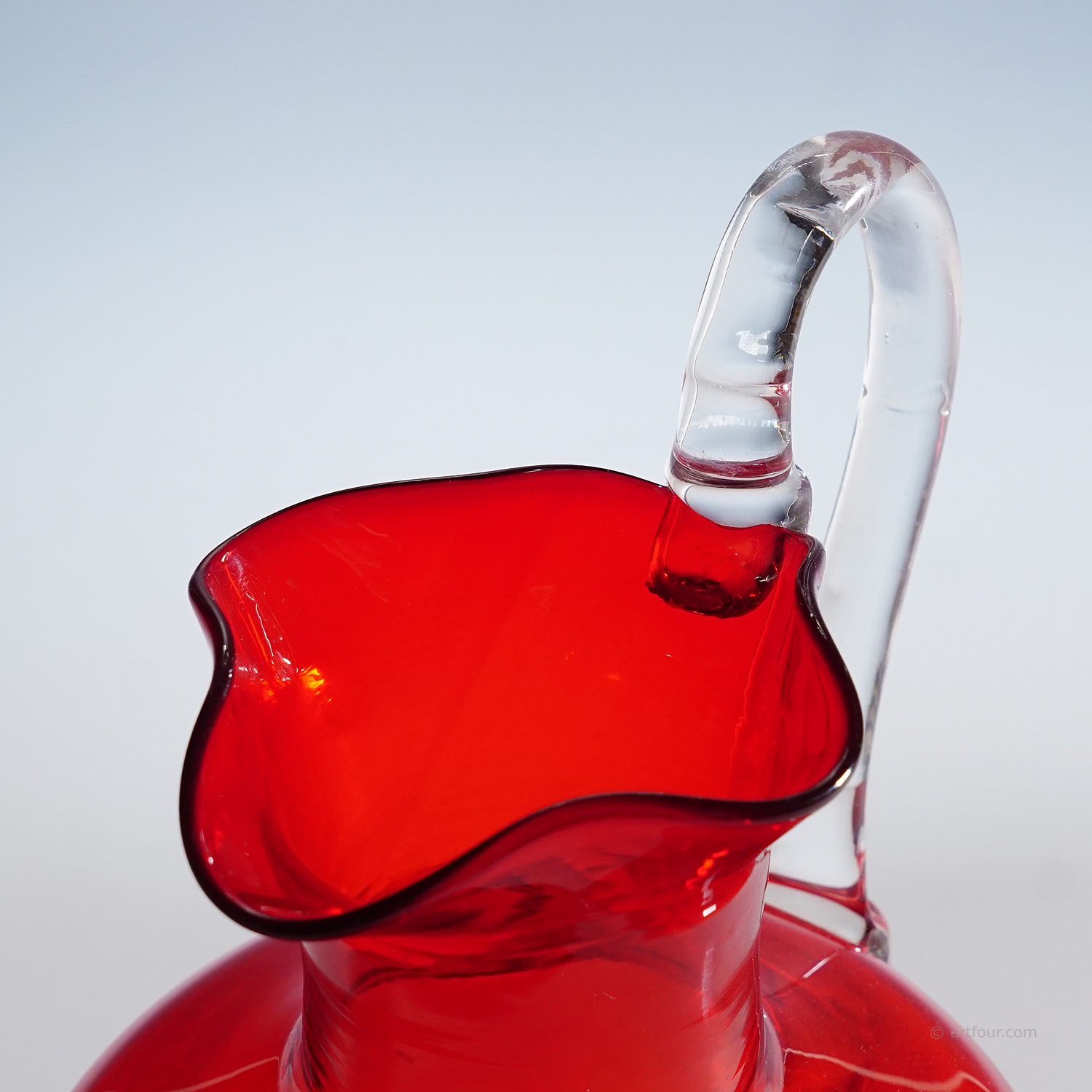 Vetro Soffiato Glass Jug Tiziano, Venini Murano ca. 1950s