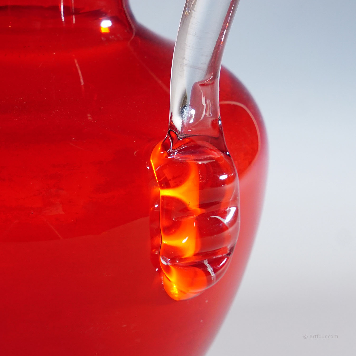 Vetro Soffiato Glass Jug Tiziano, Venini Murano ca. 1950s