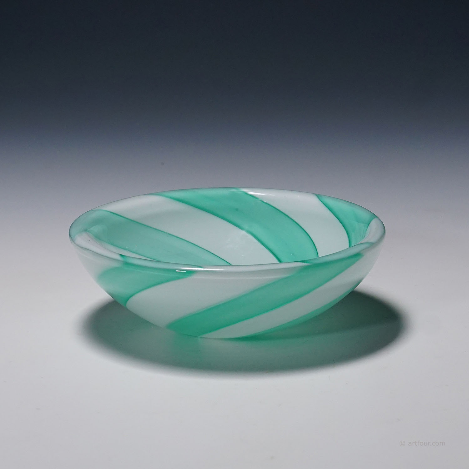 Venini Art Glass Bowl with Spiral Pattern Paolo Venini, Murano 1950s