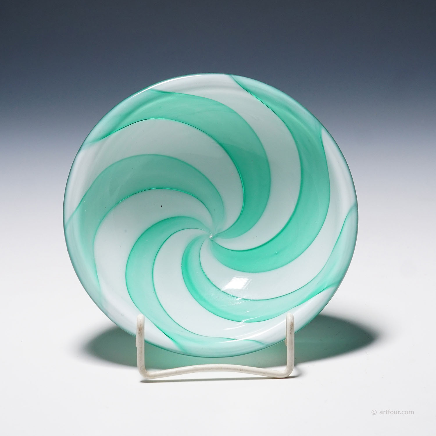 Venini Art Glass Bowl with Spiral Pattern Paolo Venini, Murano 1950s