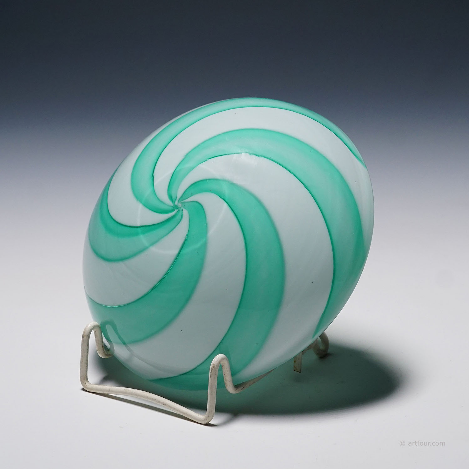 Venini Art Glass Bowl with Spiral Pattern Paolo Venini, Murano 1950s