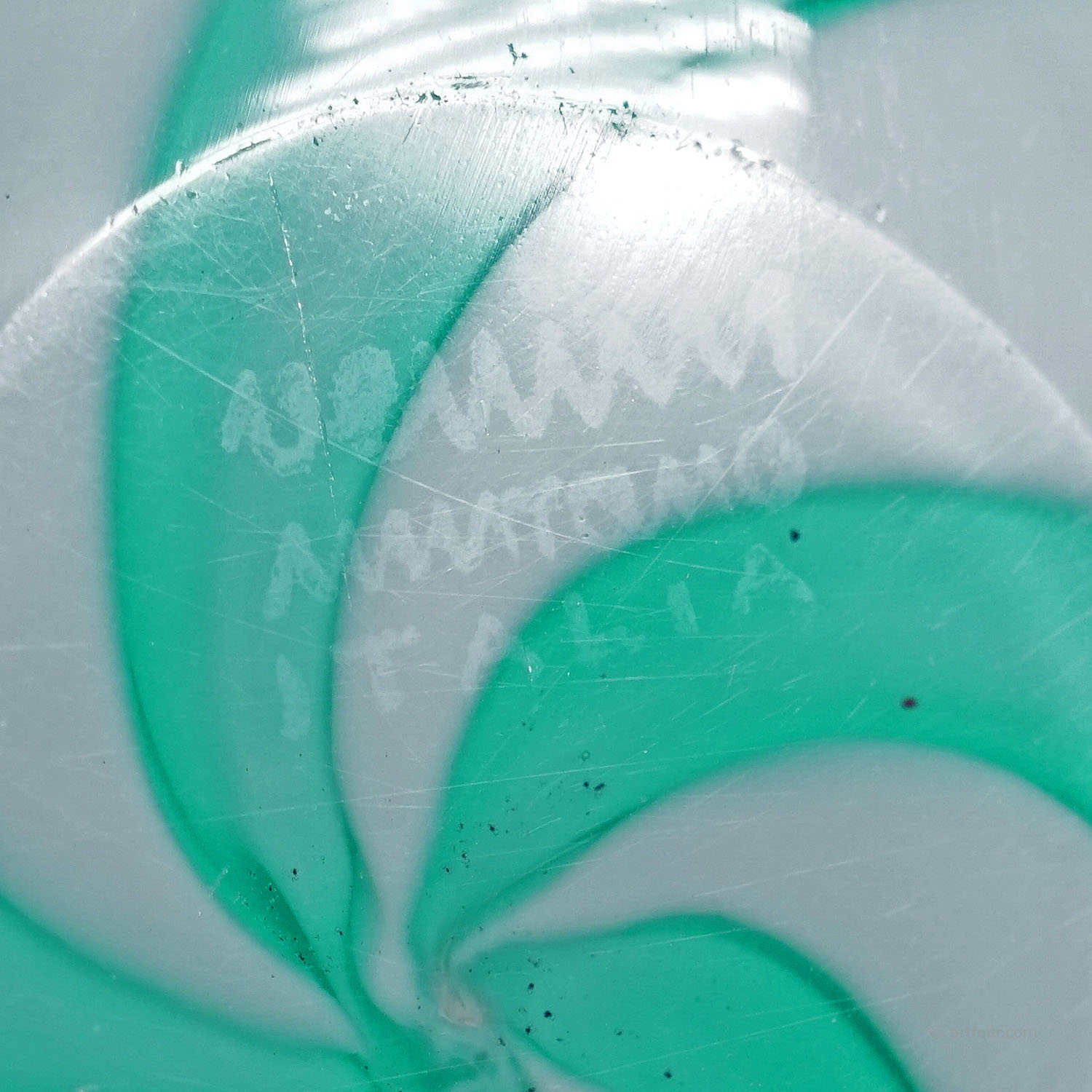 Venini Art Glass Bowl with Spiral Pattern Paolo Venini, Murano 1950s