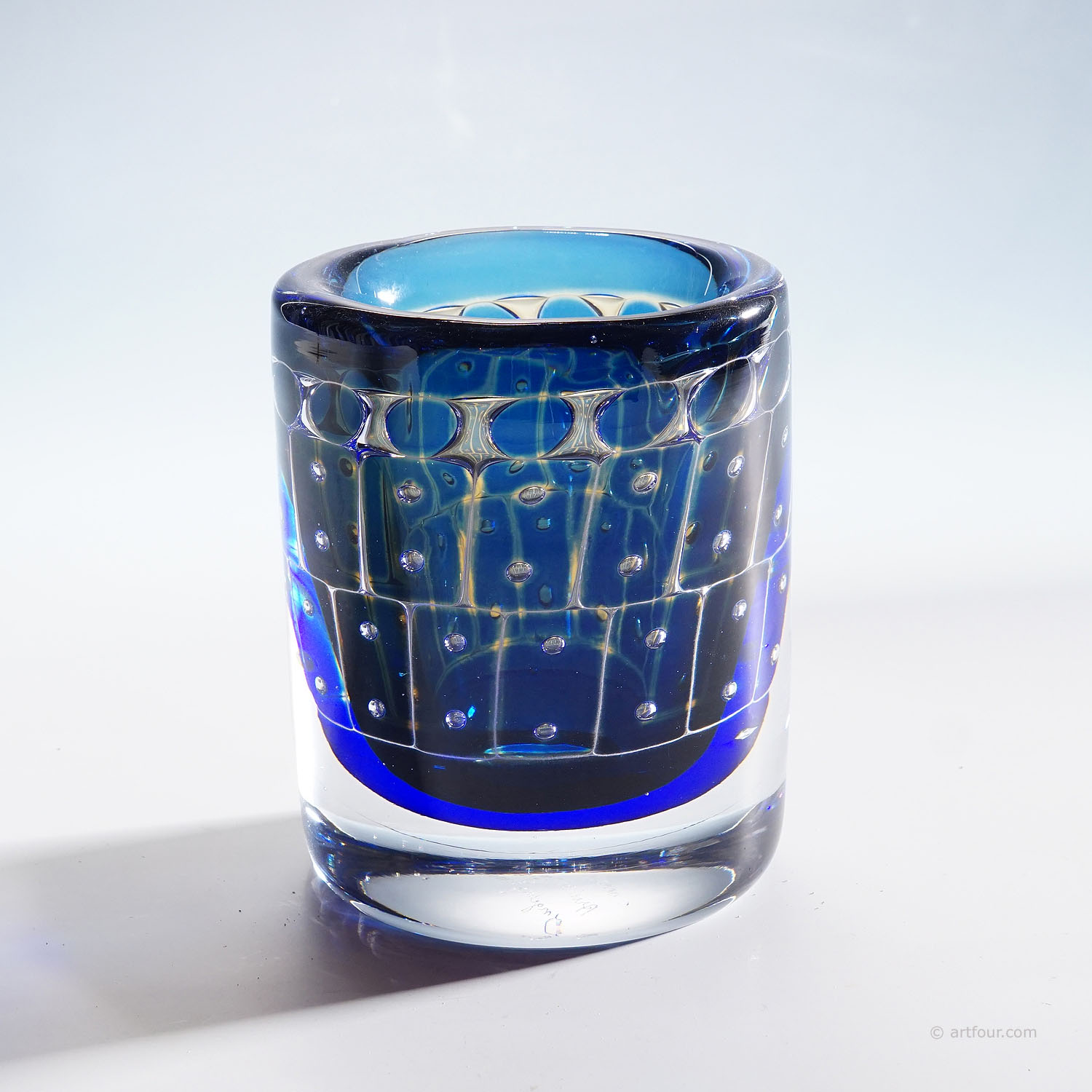 Heavy Ariel Glass Vase by Ingeborg Lundin for Orrefors, Sweden 1966