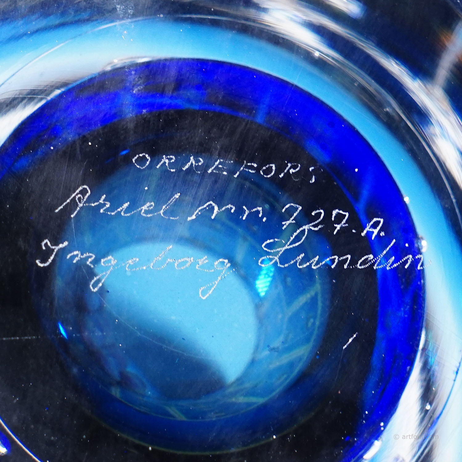Heavy Ariel Glass Vase by Ingeborg Lundin for Orrefors, Sweden 1966