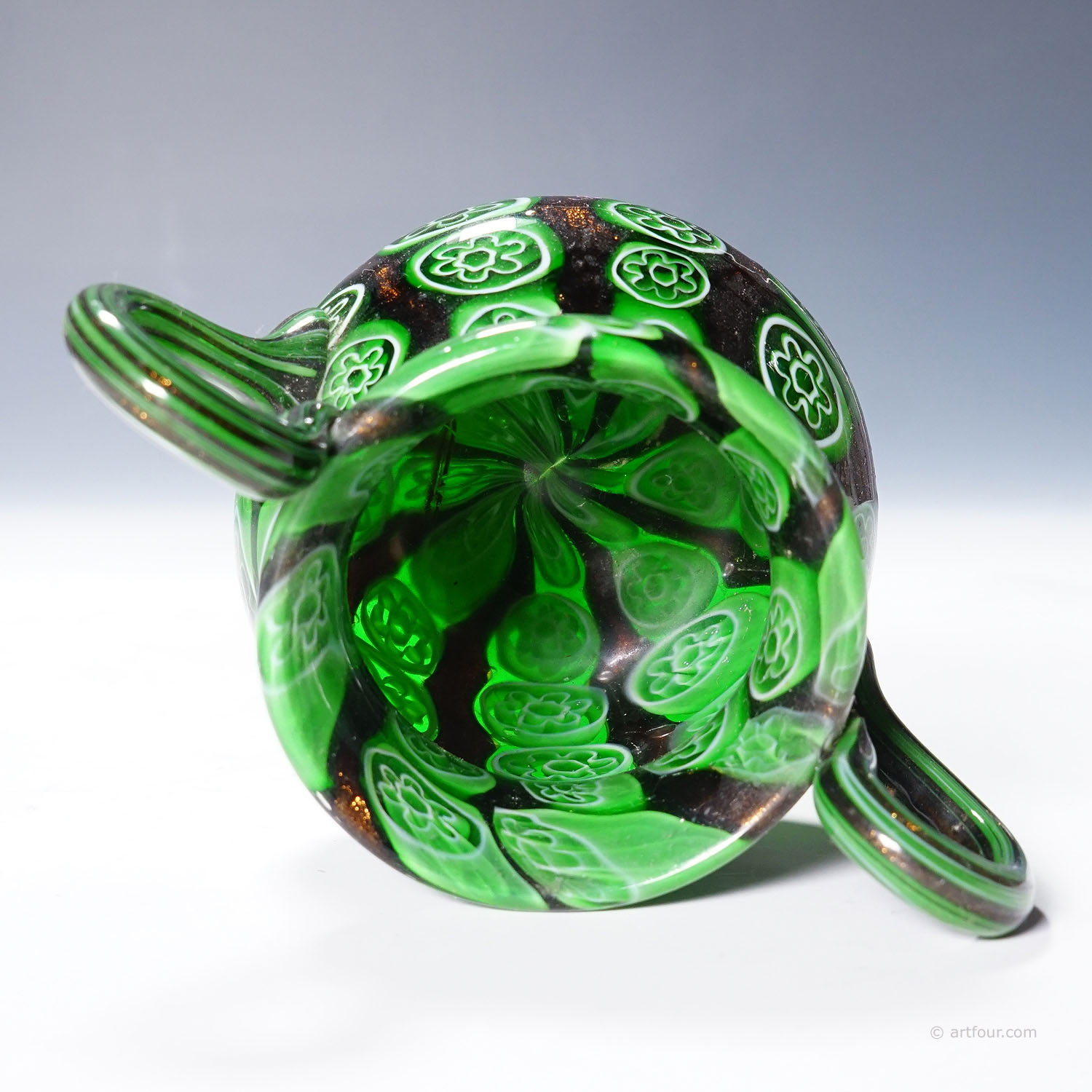 Antique Murrine Vase with Aventurine, Fratelli Toso Murano ca. 1920s
