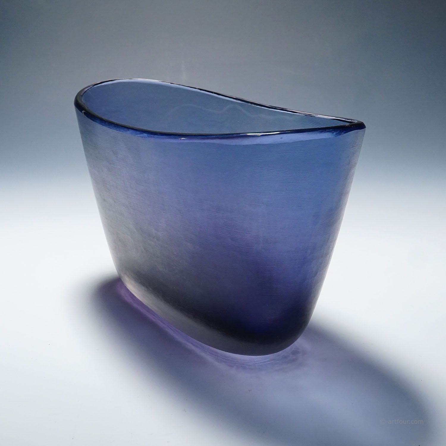 Large Venini Art Glass Bowl with Inciso Decoration Paolo Venini, Murano 1956